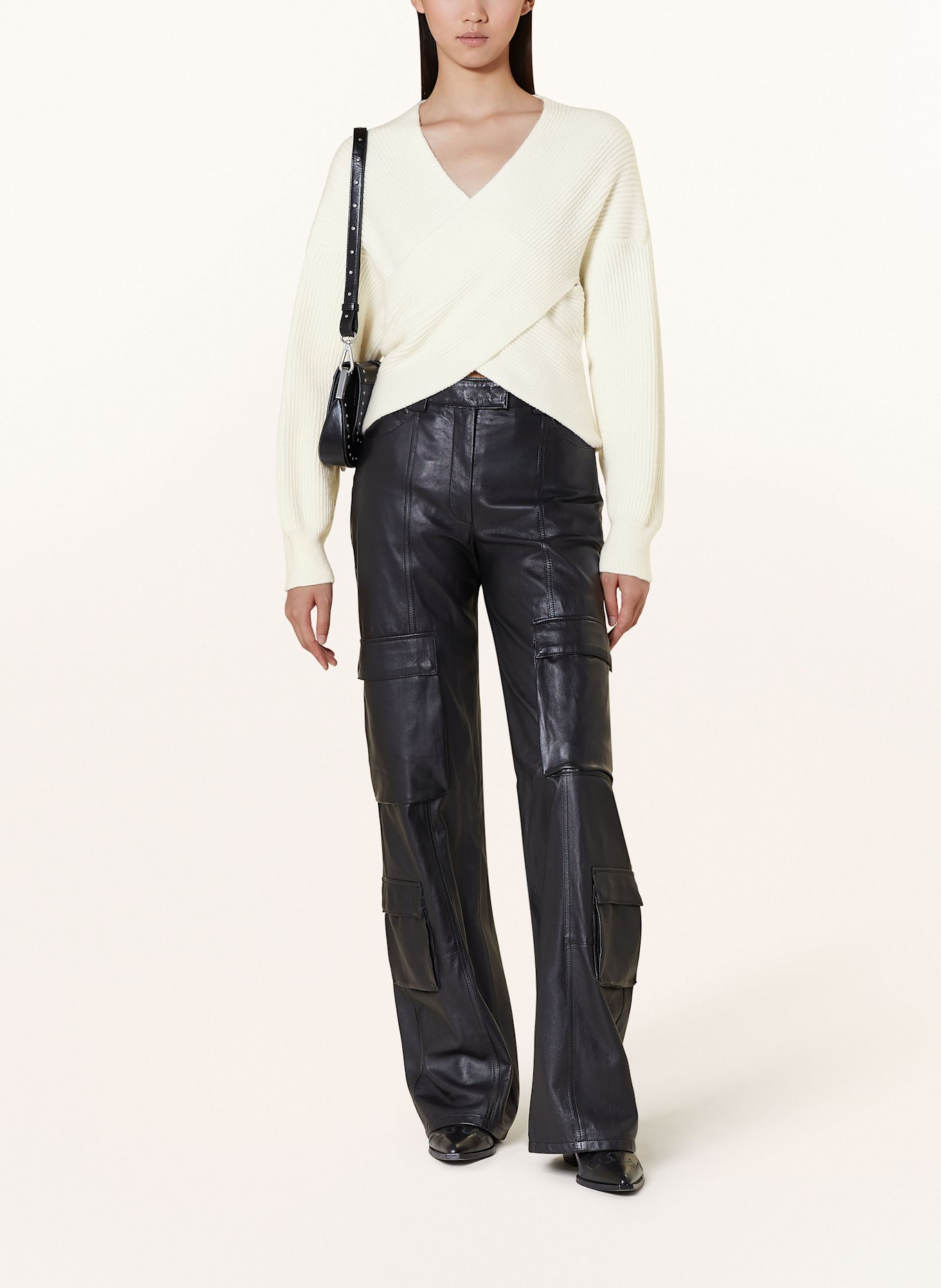 ESSENTIEL ANTWERP GUSTAPH sweater with a wrap look, Color: ECRU (Image 2)