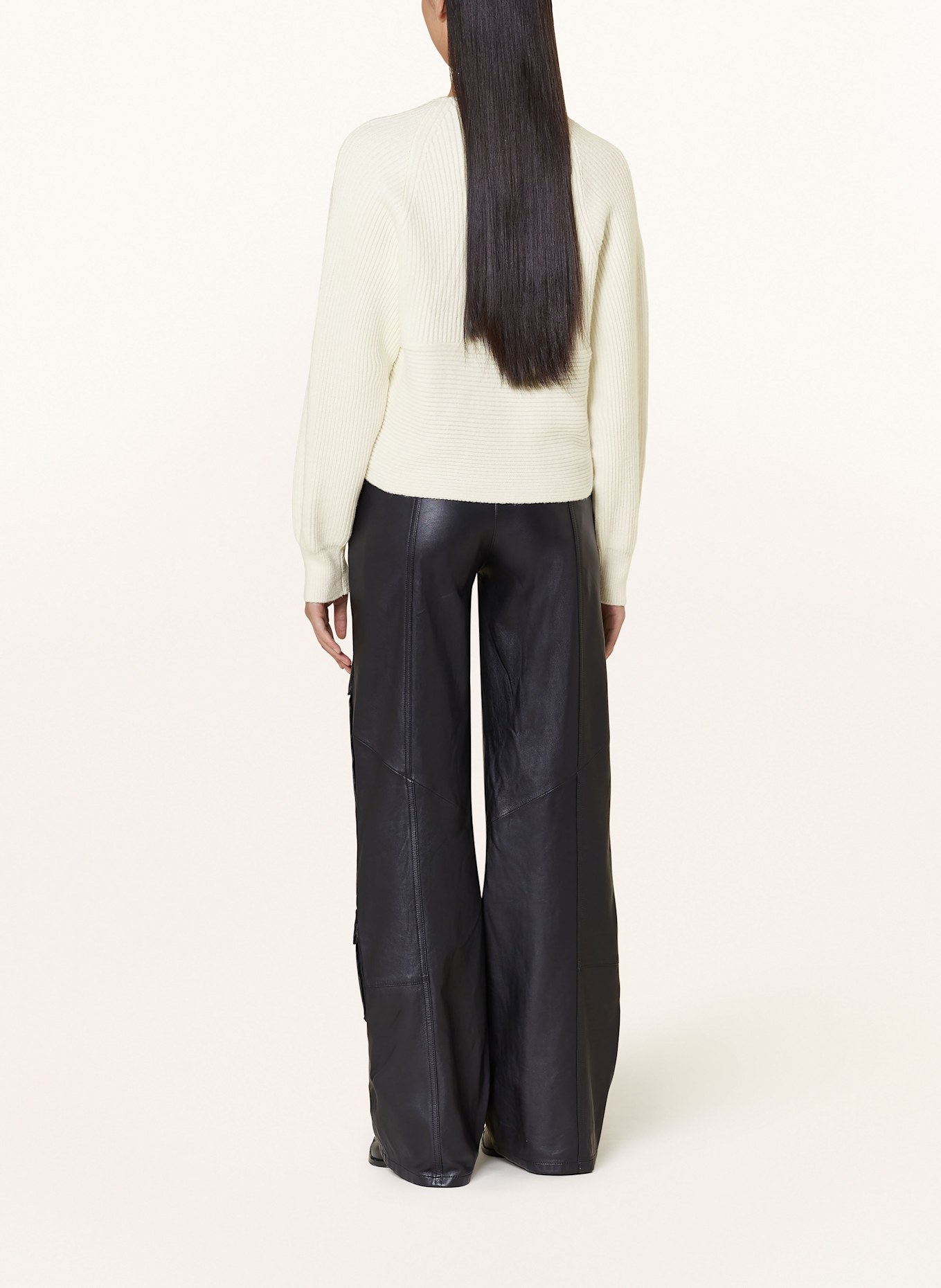 ESSENTIEL ANTWERP GUSTAPH sweater with a wrap look, Color: ECRU (Image 3)