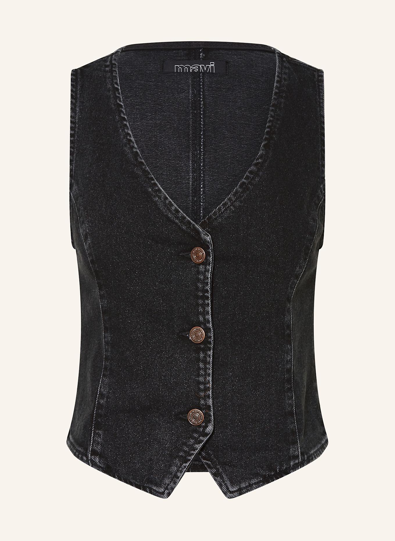 mavi VELA denim vest, Color: BLACK (Image 1)