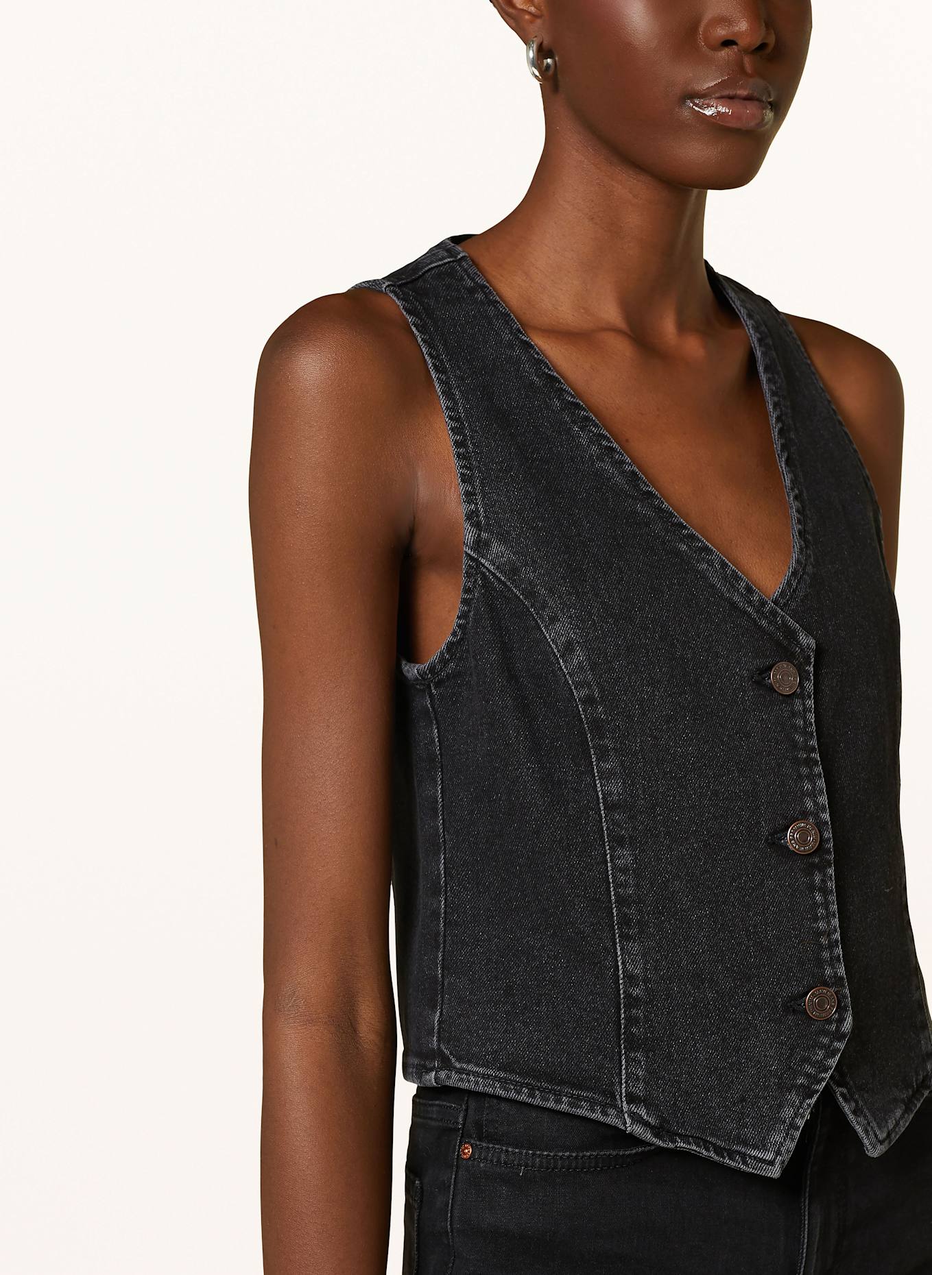 mavi VELA denim vest, Color: BLACK (Image 4)