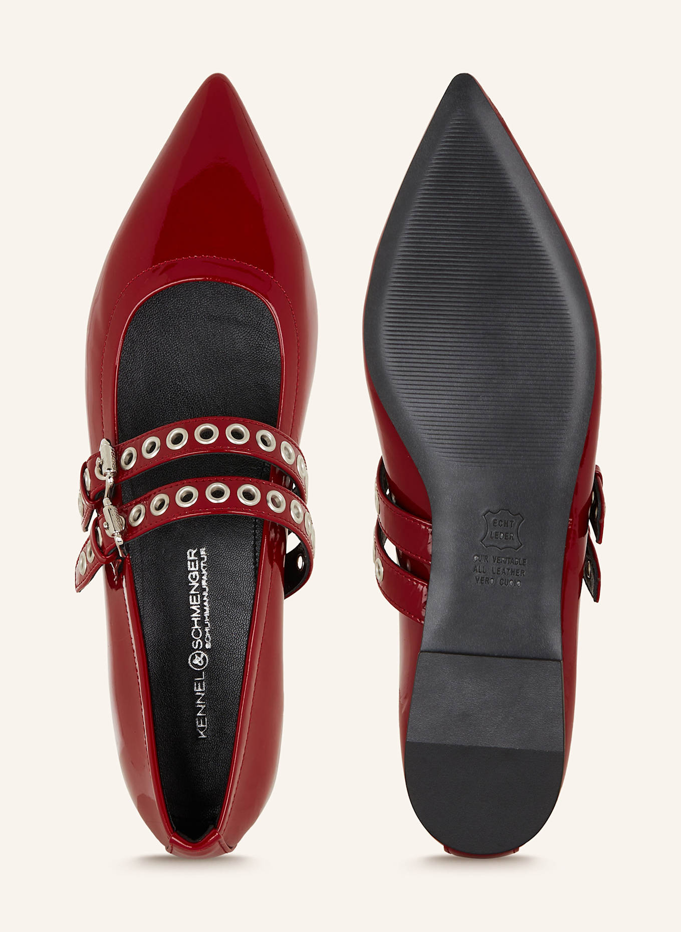 KENNEL & SCHMENGER Mary Jane ballet flats GRETA, Color: DARK RED (Image 5)