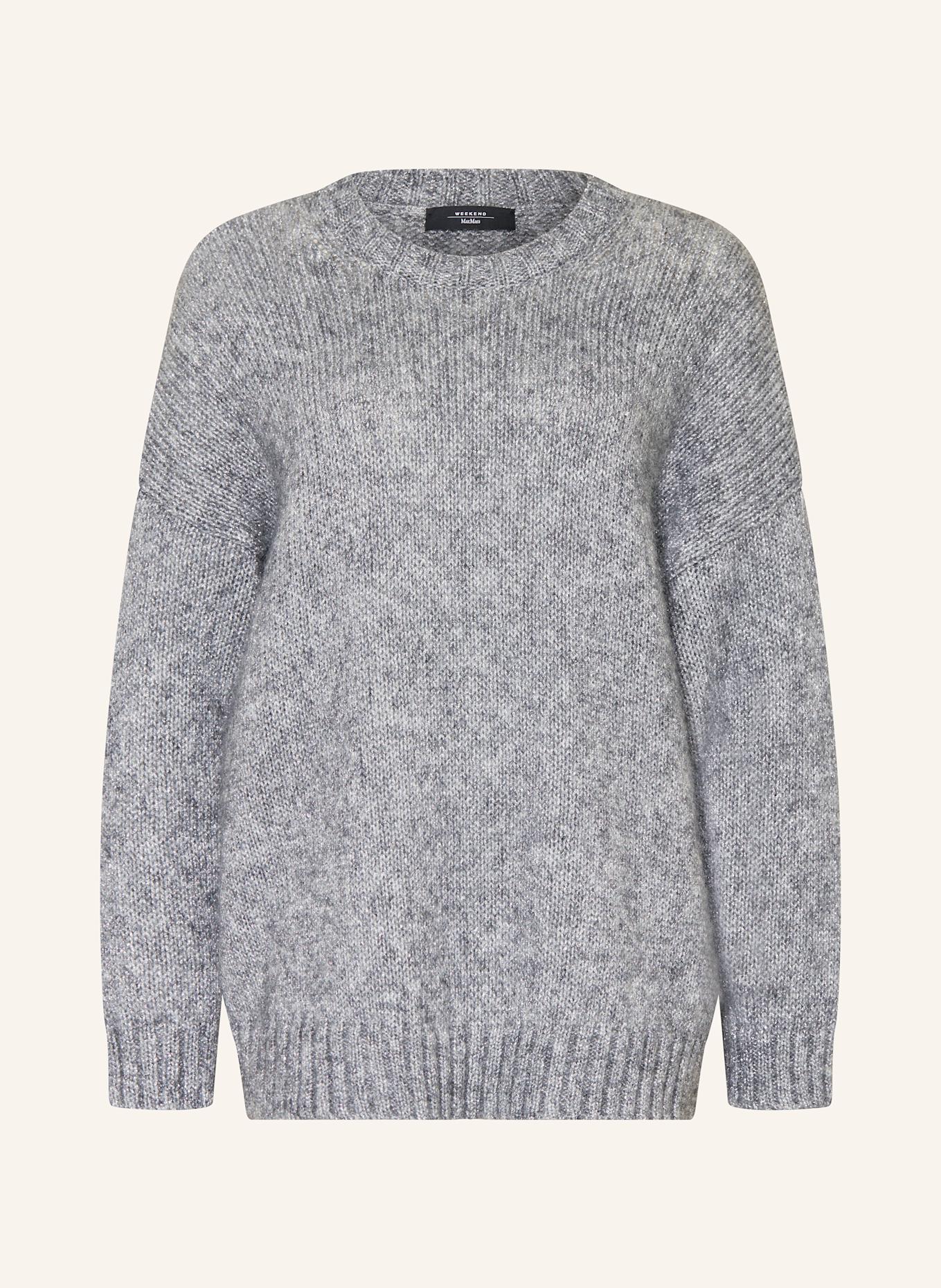 WEEKEND Max Mara Sweater ANTONY with glitter thread: SILVER / GRAY