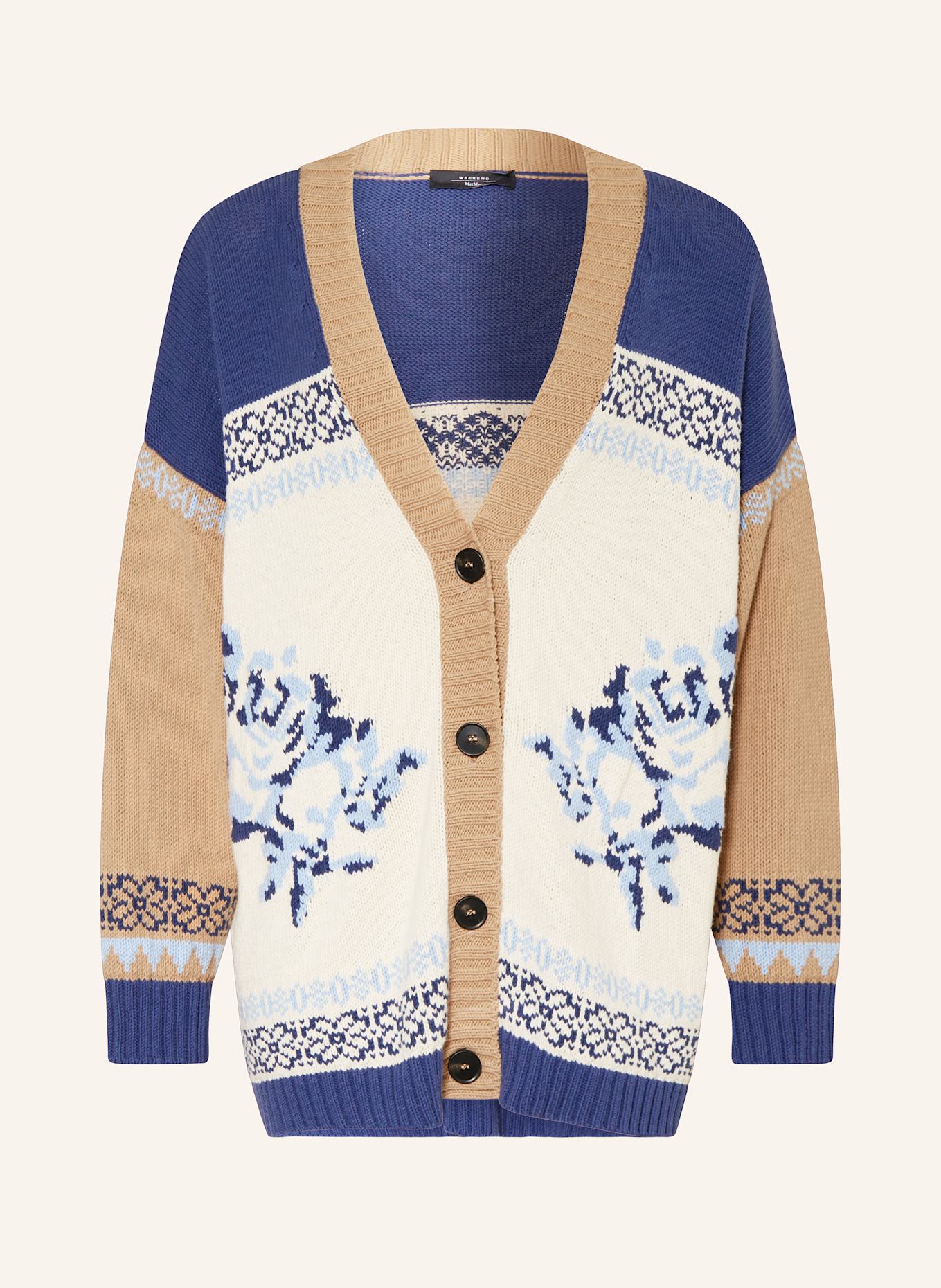 WEEKEND Max Mara Strickjacke HENRY: DUNKELBLAU / HELLBLAU / ECRU
