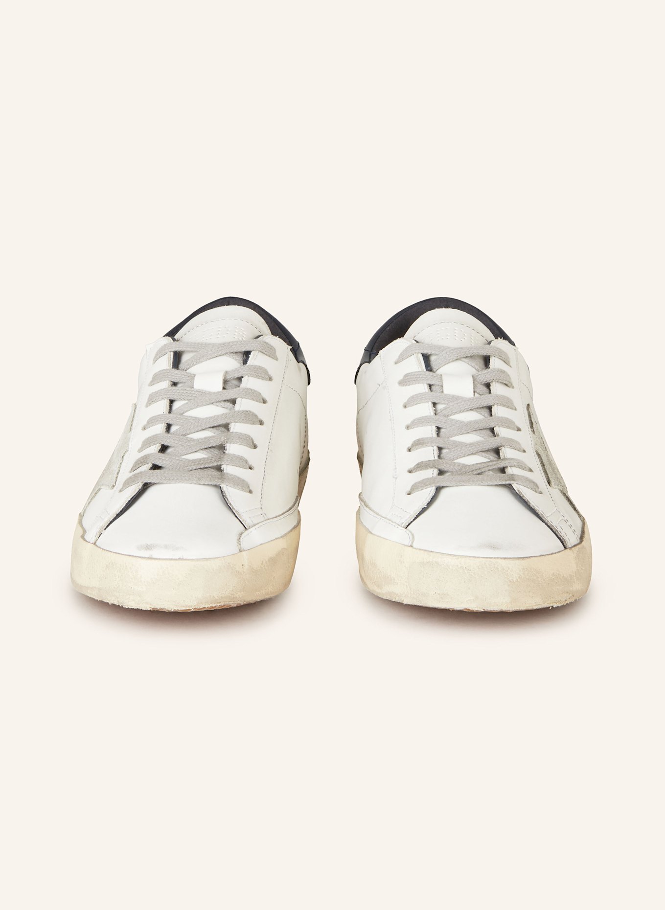GOLDEN GOOSE Sneaker SUPER-STAR CLASSIC: WEISS/ DUNKELBLAU/ GRAU