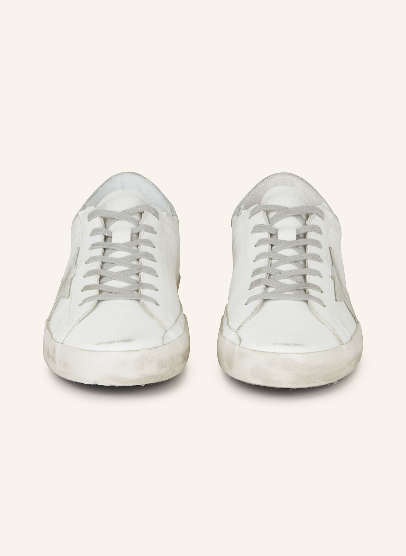 GOLDEN GOOSE Sneaker SUPER-STAR: WEISS/ SILBER
