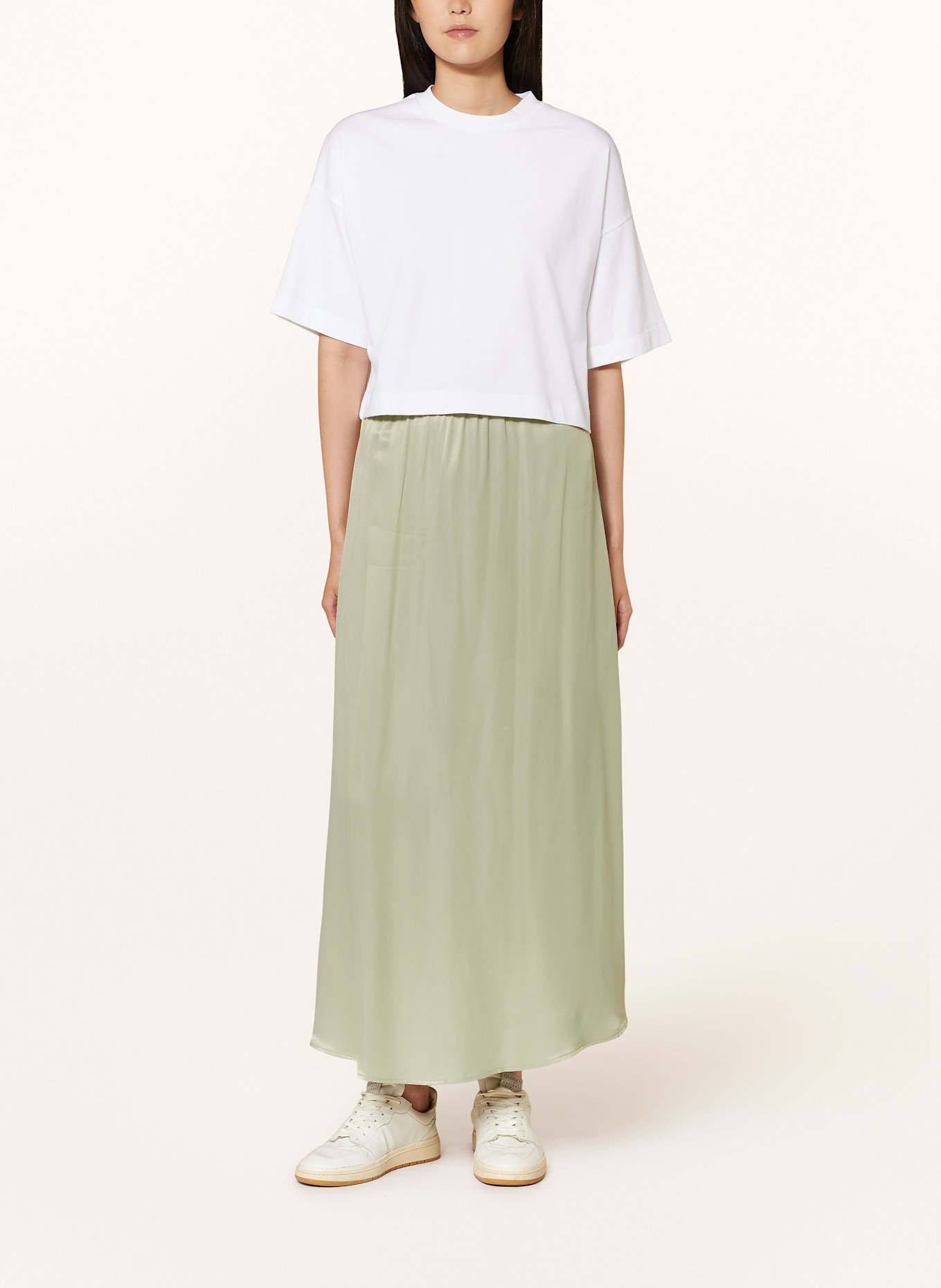 American Vintage Satin skirt UNYL, Color: LIGHT GREEN (Image 2)