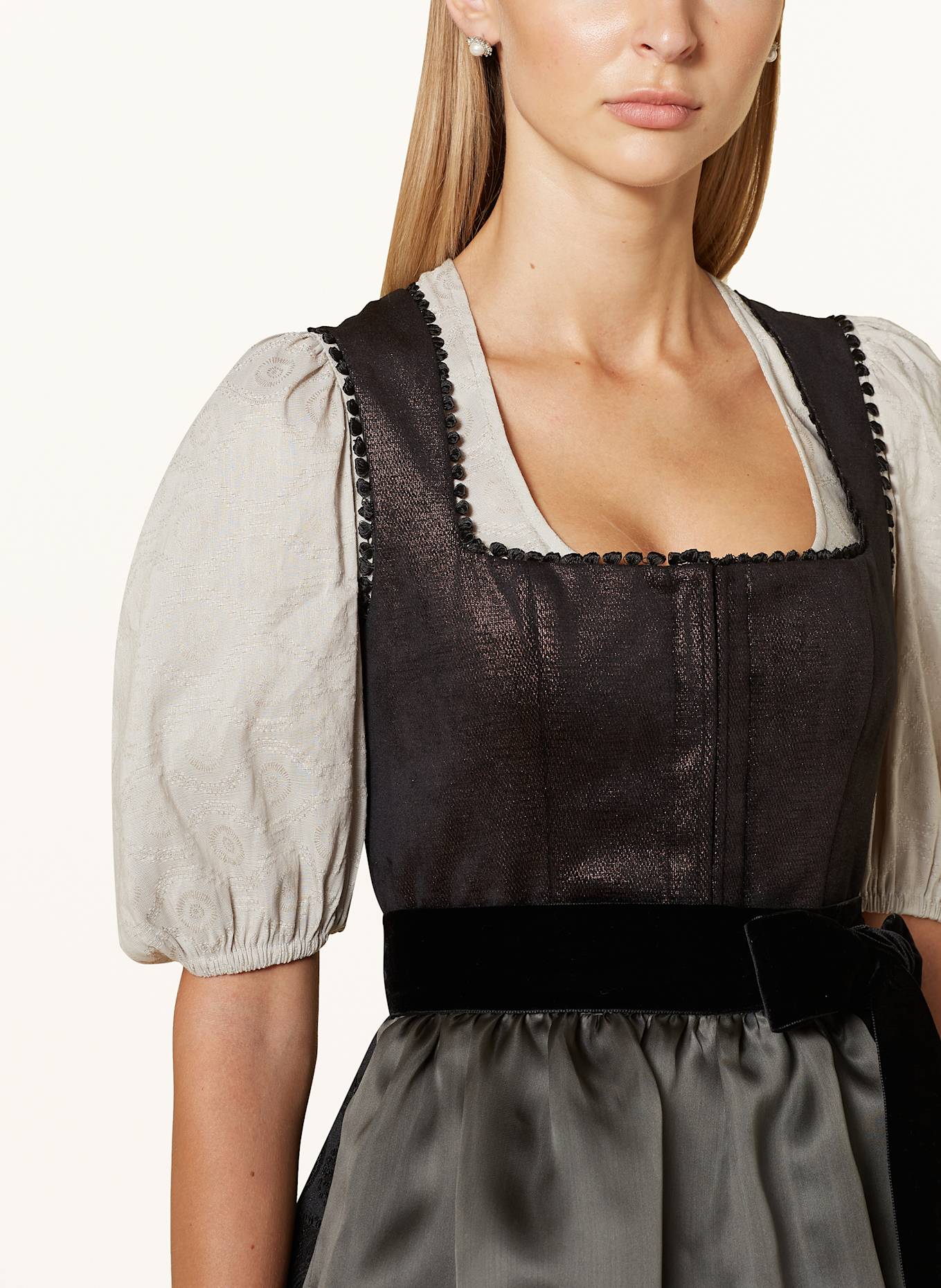 Heimatglück Tracht Bluzka bawarska IDA z lnem: SZARY