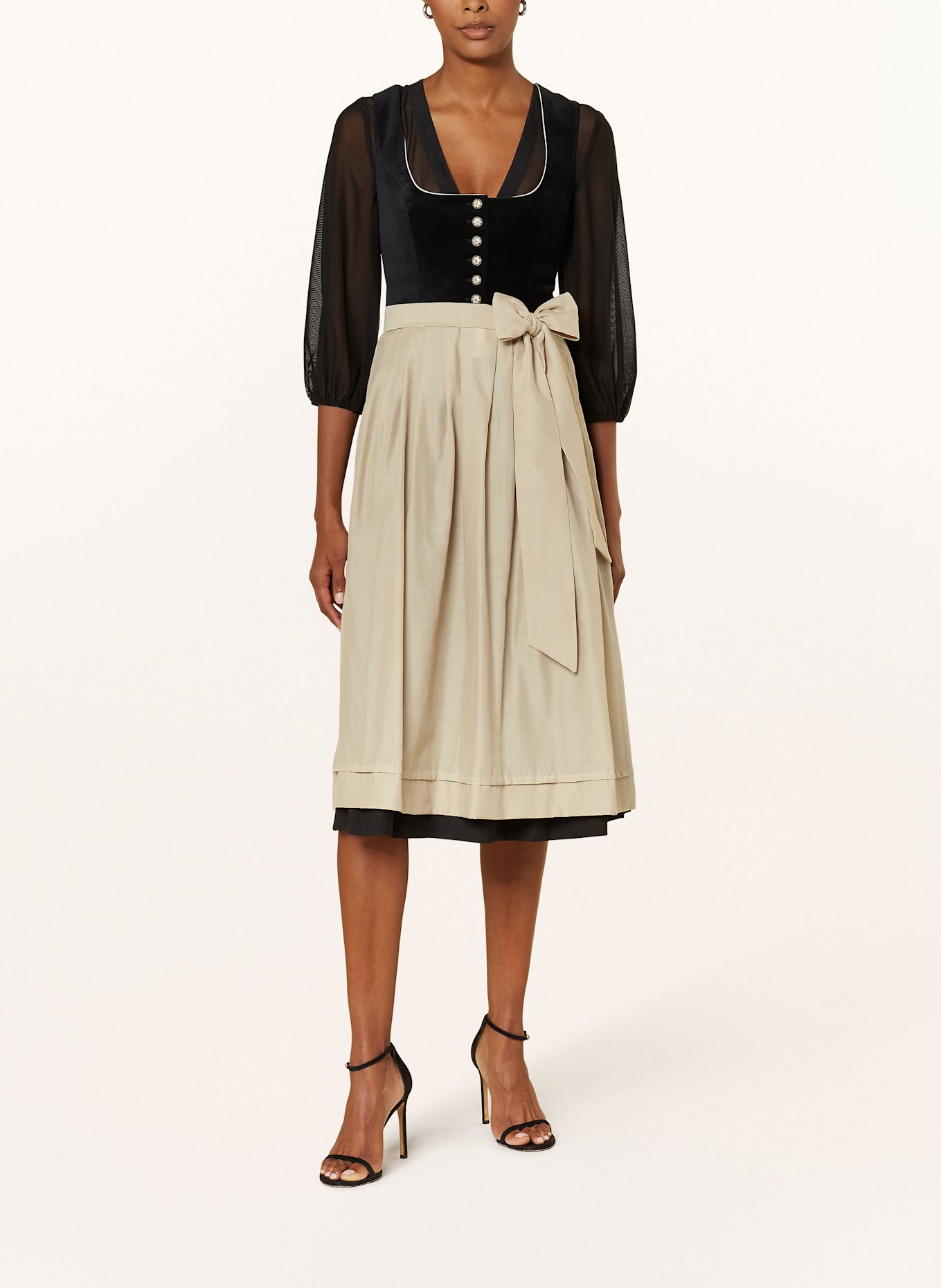 Heimatglück Tracht Dirndl SELMA: SCHWARZ / BEIGE