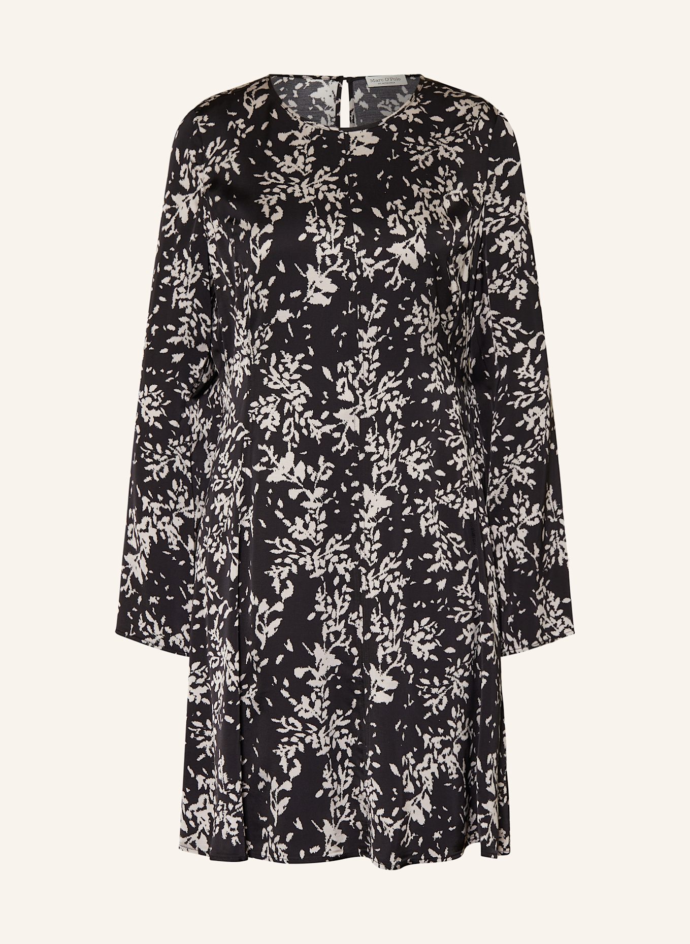 Marc O'Polo Satinkleid: SCHWARZ / HELLGRAU