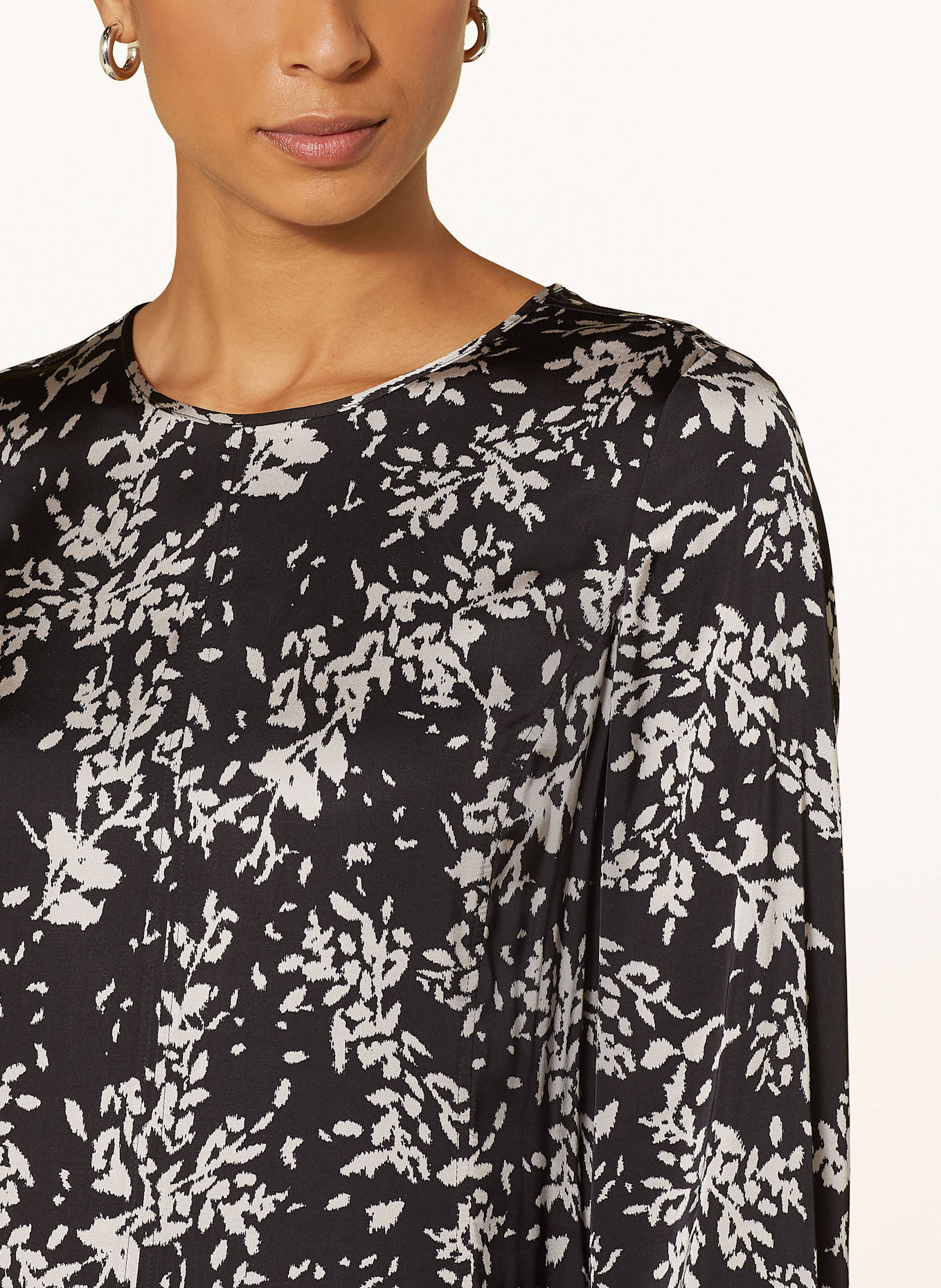 Marc O'Polo Satinkleid: SCHWARZ / HELLGRAU