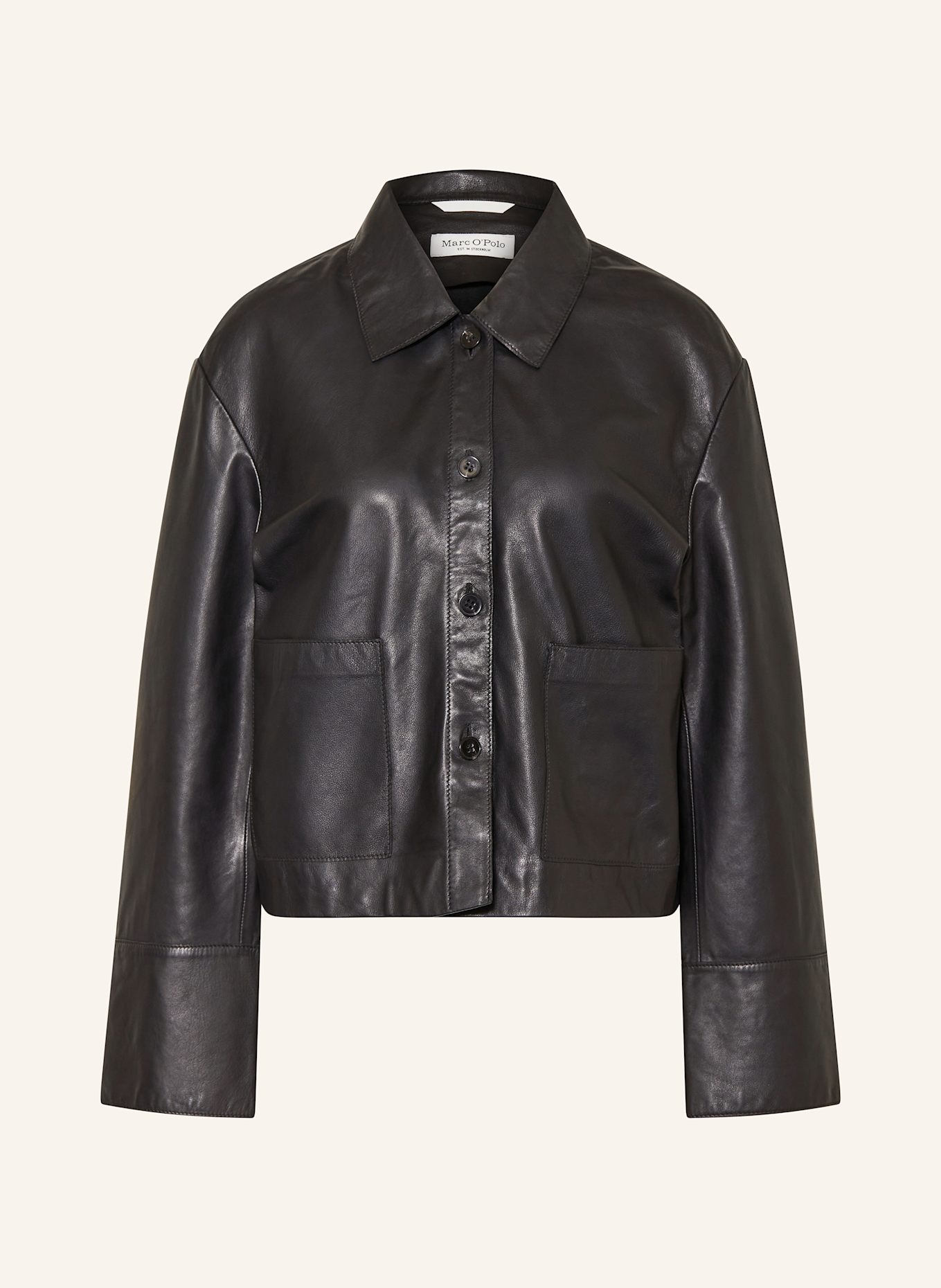 Marc O Polo Leather jacket in black