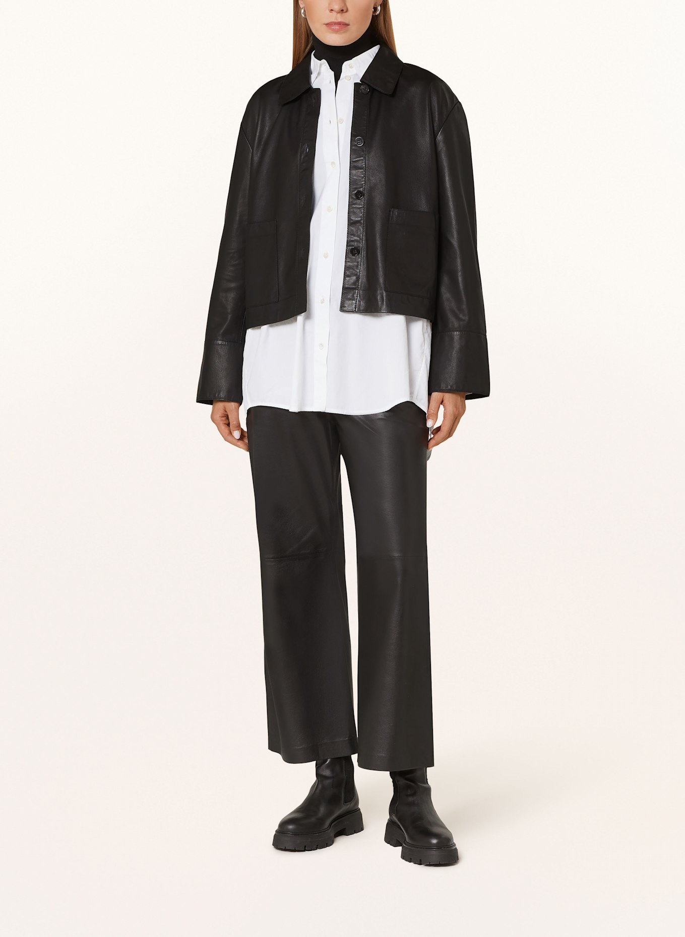 Marc O'Polo Tracksuit Leather jacket, Color: BLACK (Image 2)