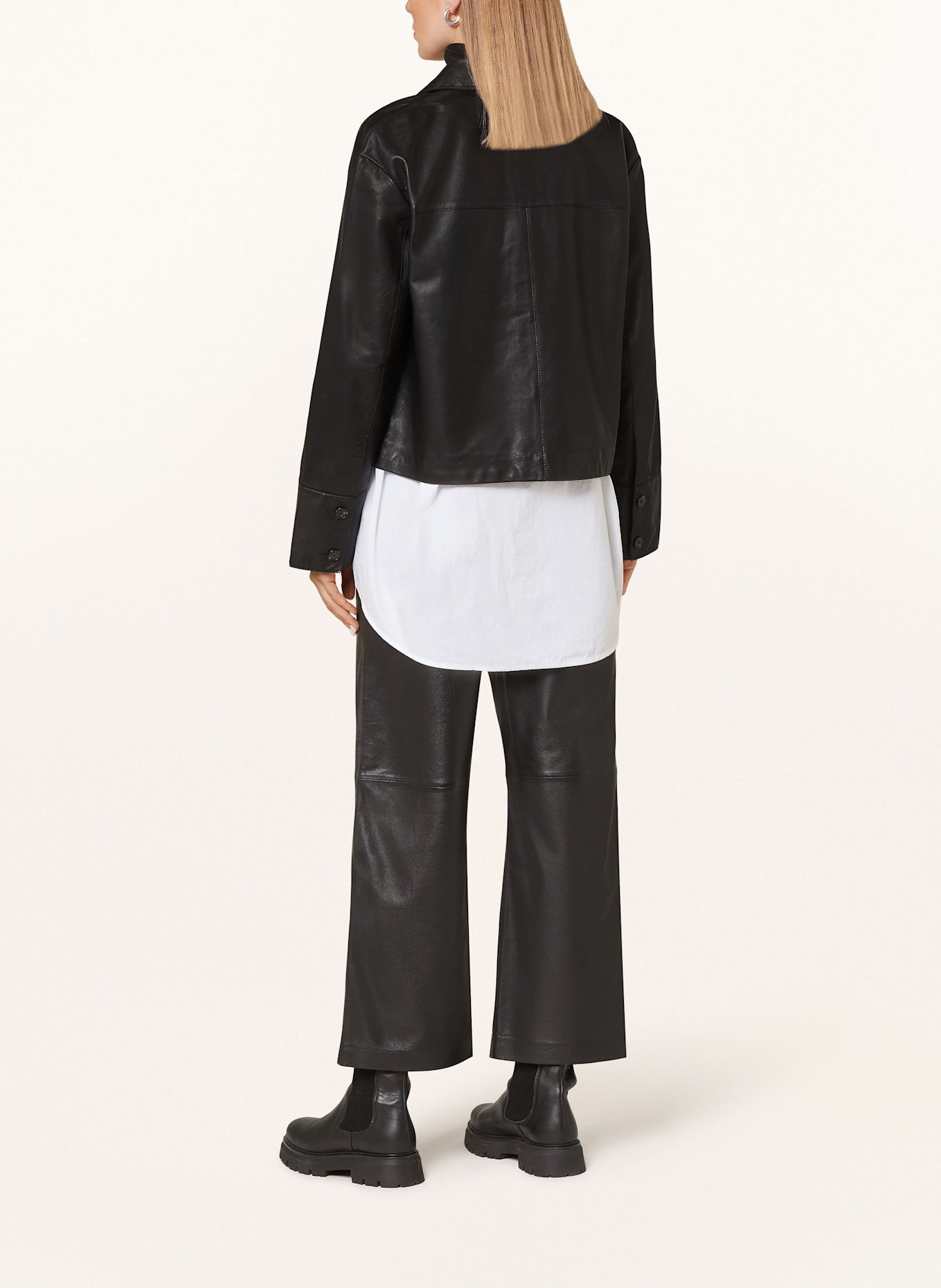 Marc O'Polo Tracksuit Leather jacket, Color: BLACK (Image 3)