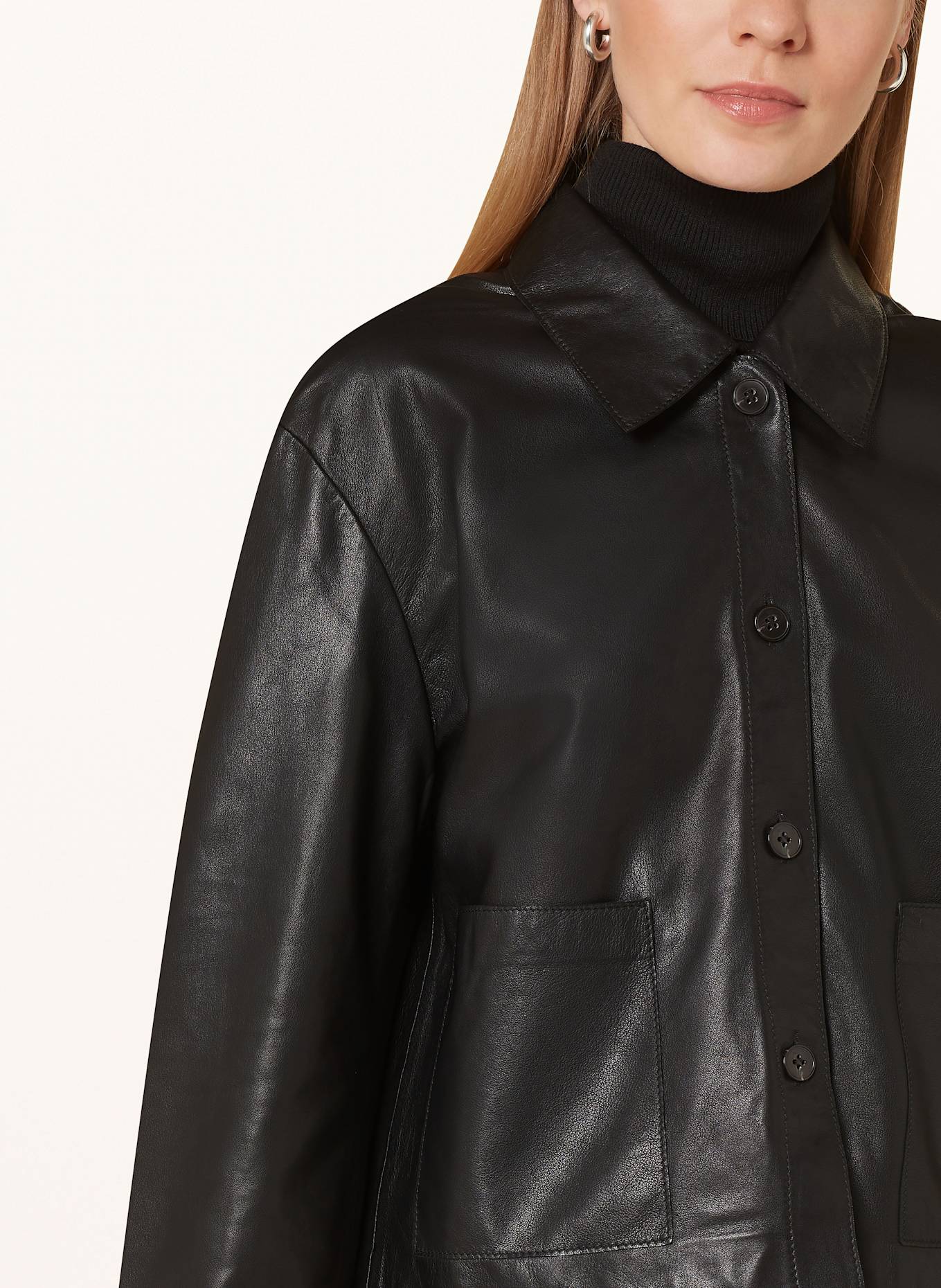 Marc O'Polo Tracksuit Leather jacket, Color: BLACK (Image 4)