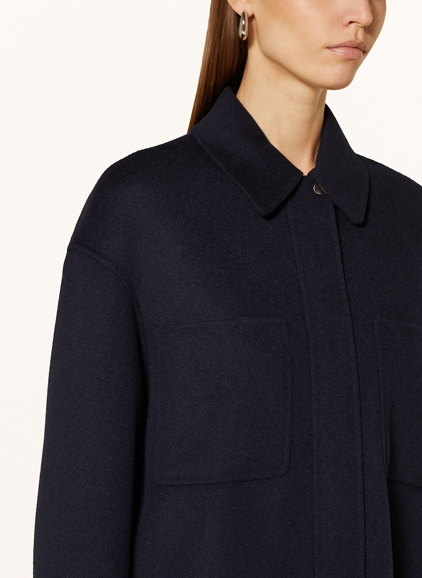 MAXMARA STUDIO●MADISON ウール ボクシージャケット Wool, cashmere and silk boxy jacket, white | 