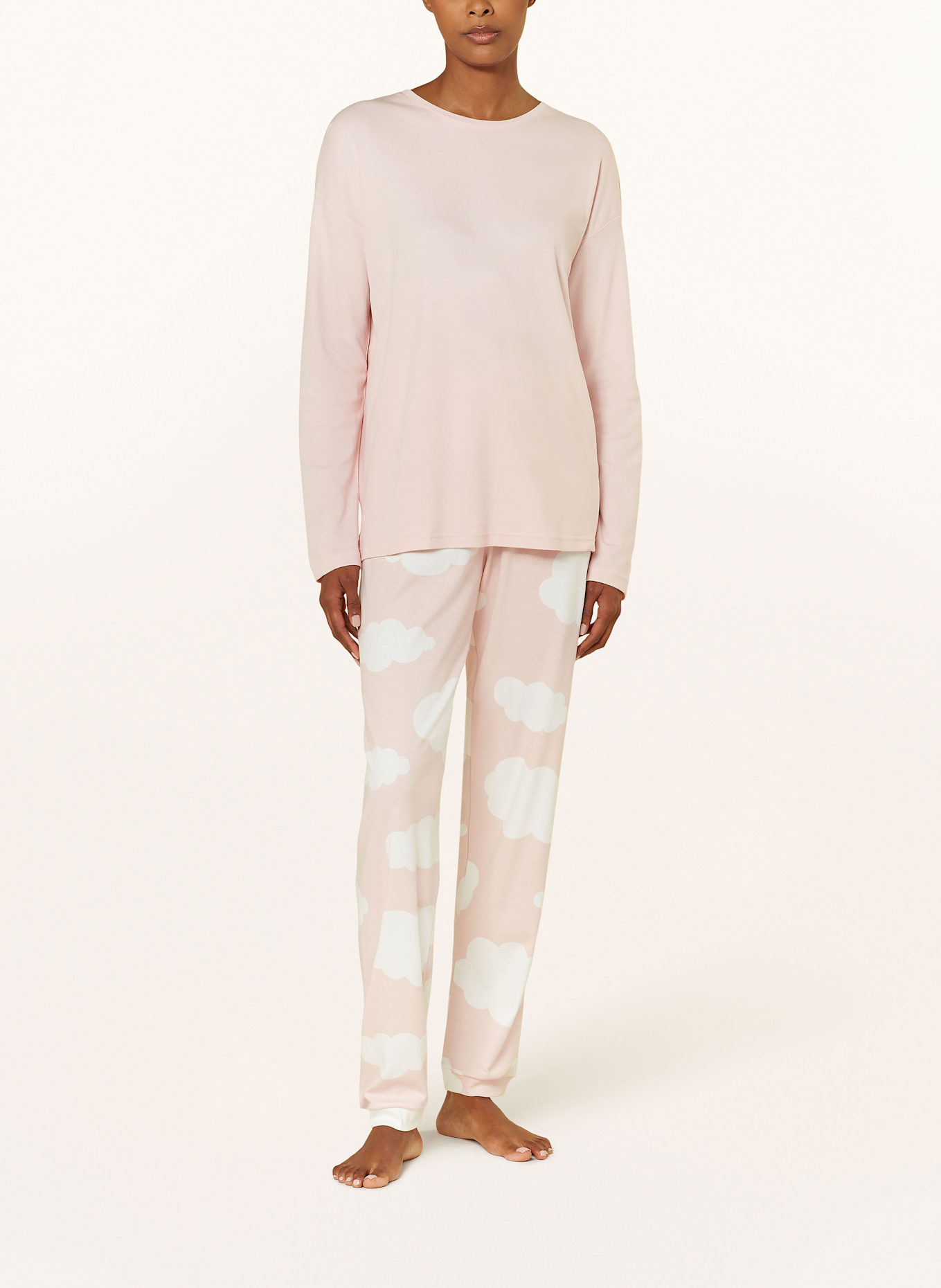 mey Slaapbroeken serie CLOUDS: ROZE / WIT
