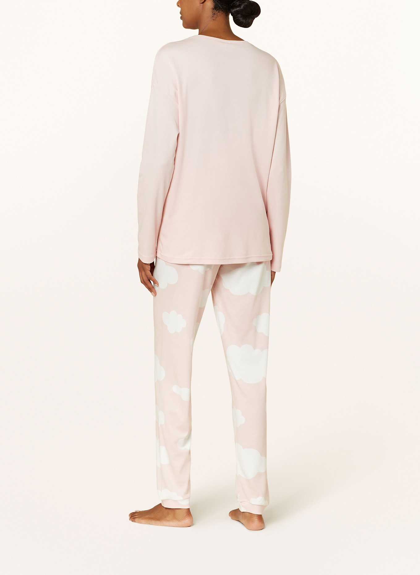 mey Slaapbroeken serie CLOUDS: ROZE / WIT