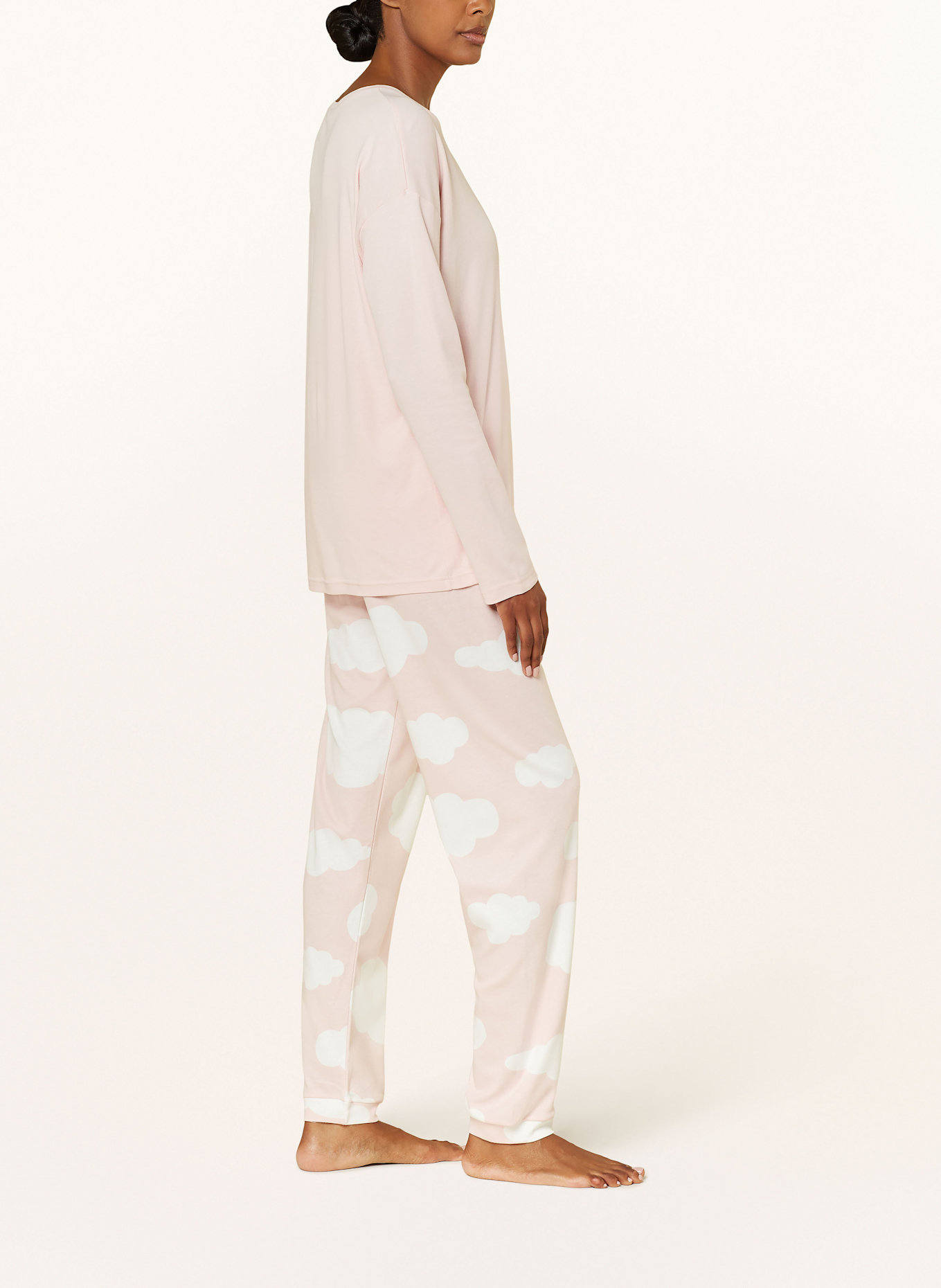 mey Slaapbroeken serie CLOUDS: ROZE / WIT