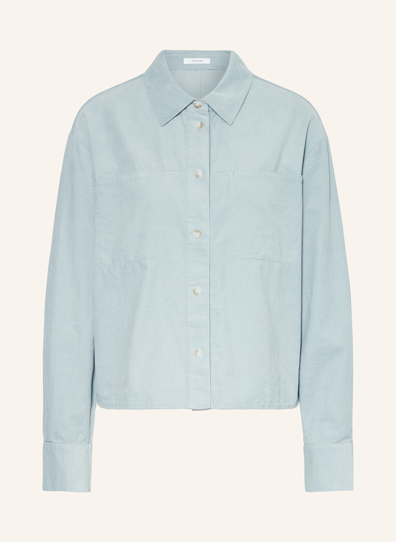 OPUS FRONI corduroy shirt blouse, Color: BLUE GRAY (Image 1)