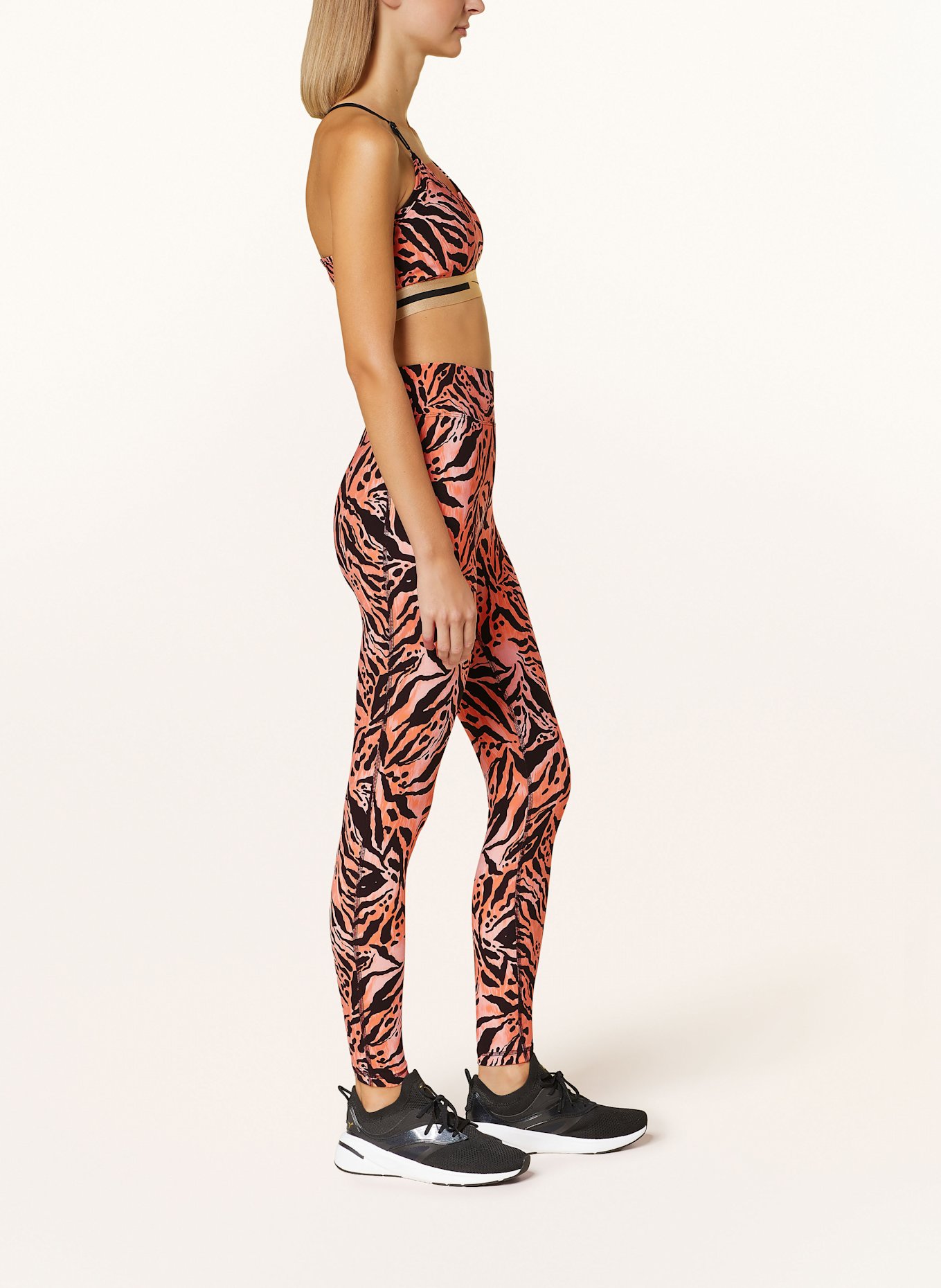 VENICE BEACH Legginsy KEEVA: POMARAŃCZOWY / CZARNY