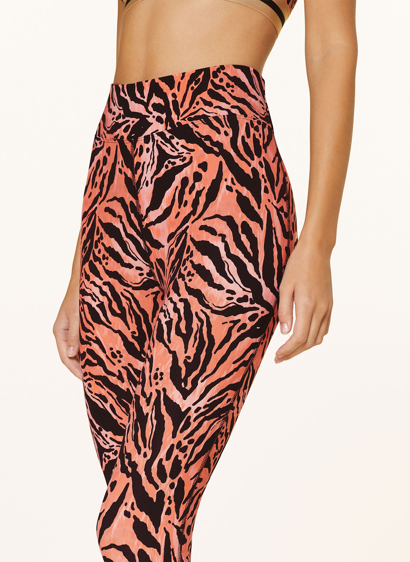 VENICE BEACH Legginsy KEEVA: POMARAŃCZOWY / CZARNY