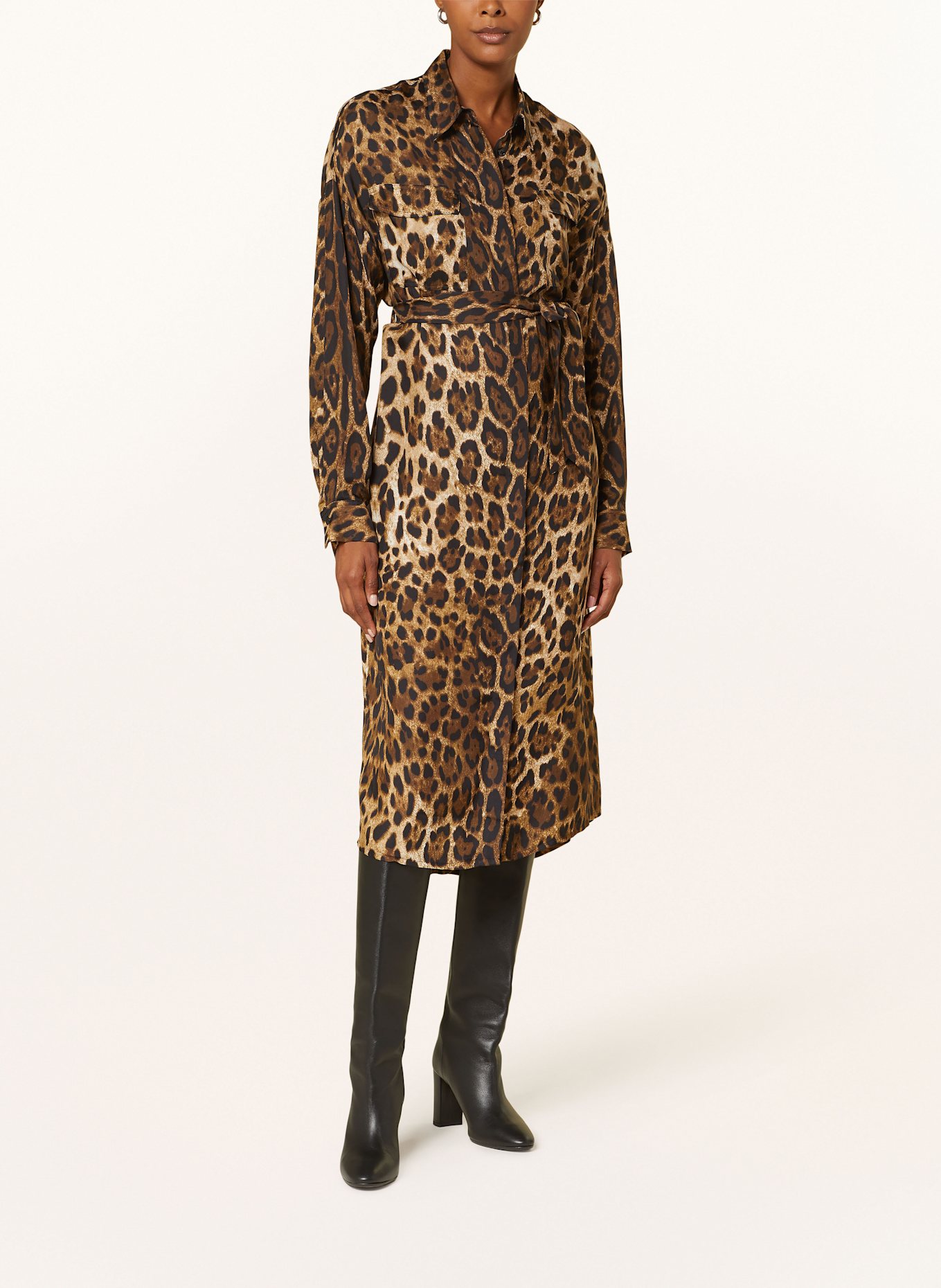 darling harbour Oversized-Hemdblusenkleid mit Seide: LEOPRINT