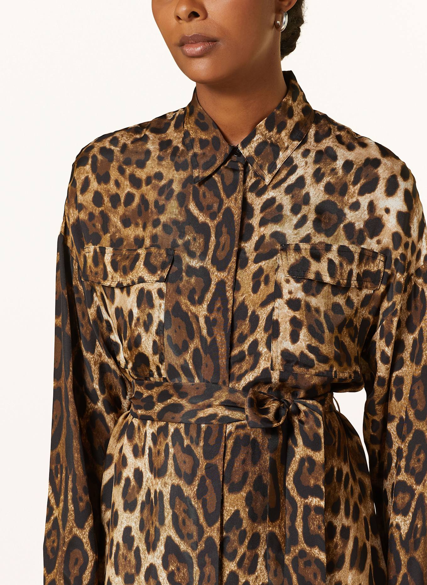 darling harbour Oversized-Hemdblusenkleid mit Seide: LEOPRINT