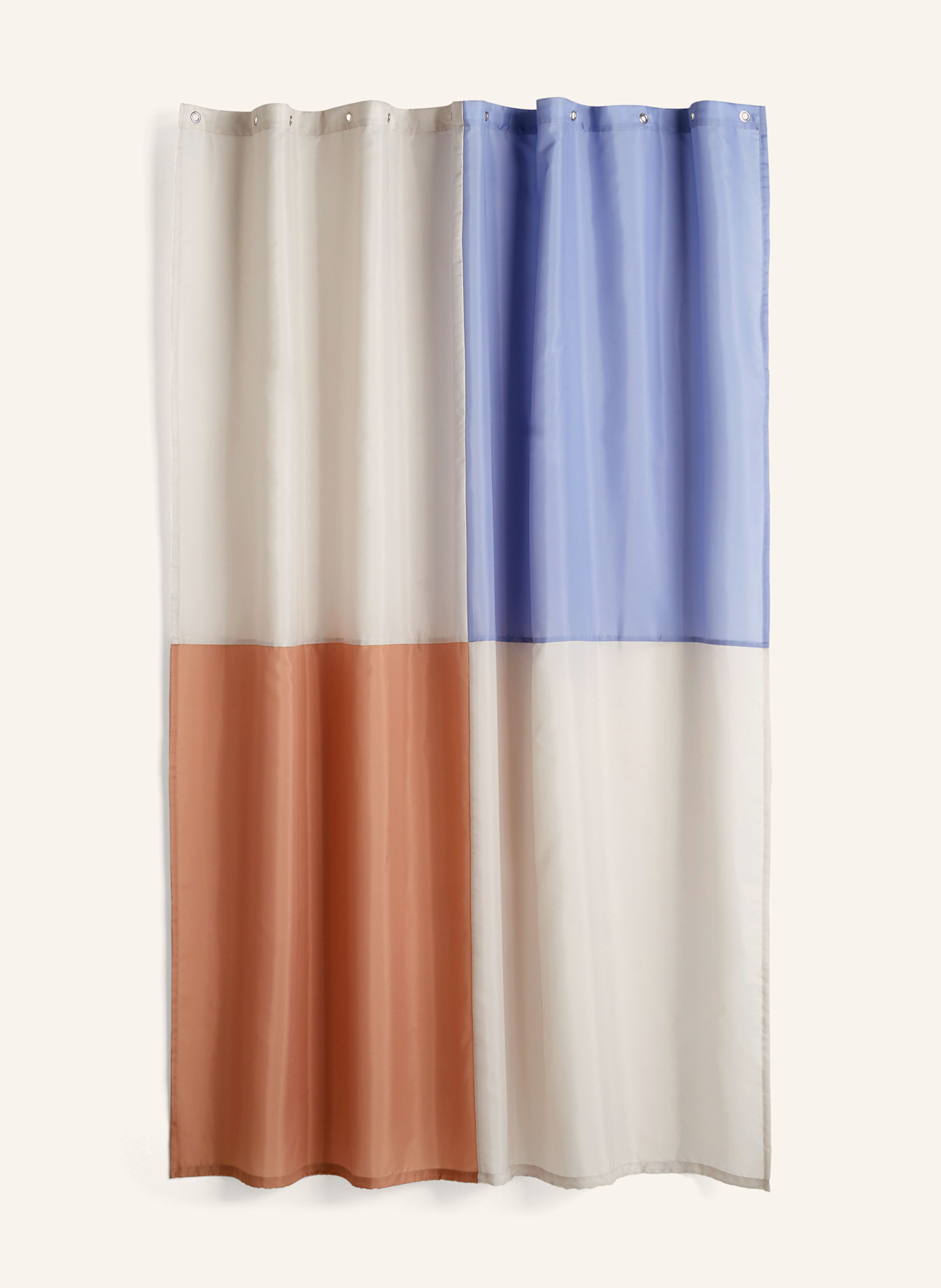 HAY Duschvorhang CHECK: ORANGE / HELLBLAU / WEISS