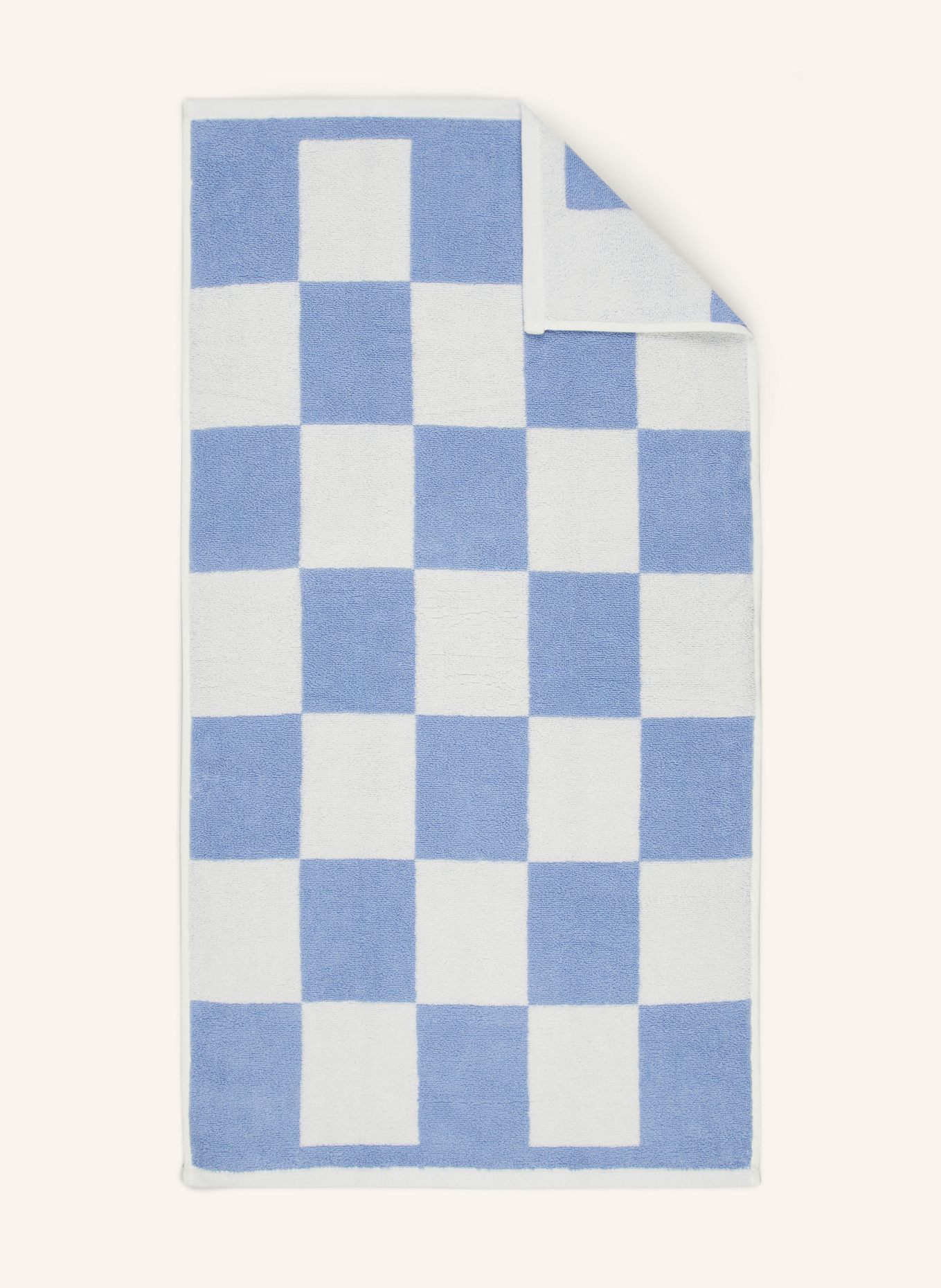 HAY Handtuch CHECK: HELLBLAU / WEISS