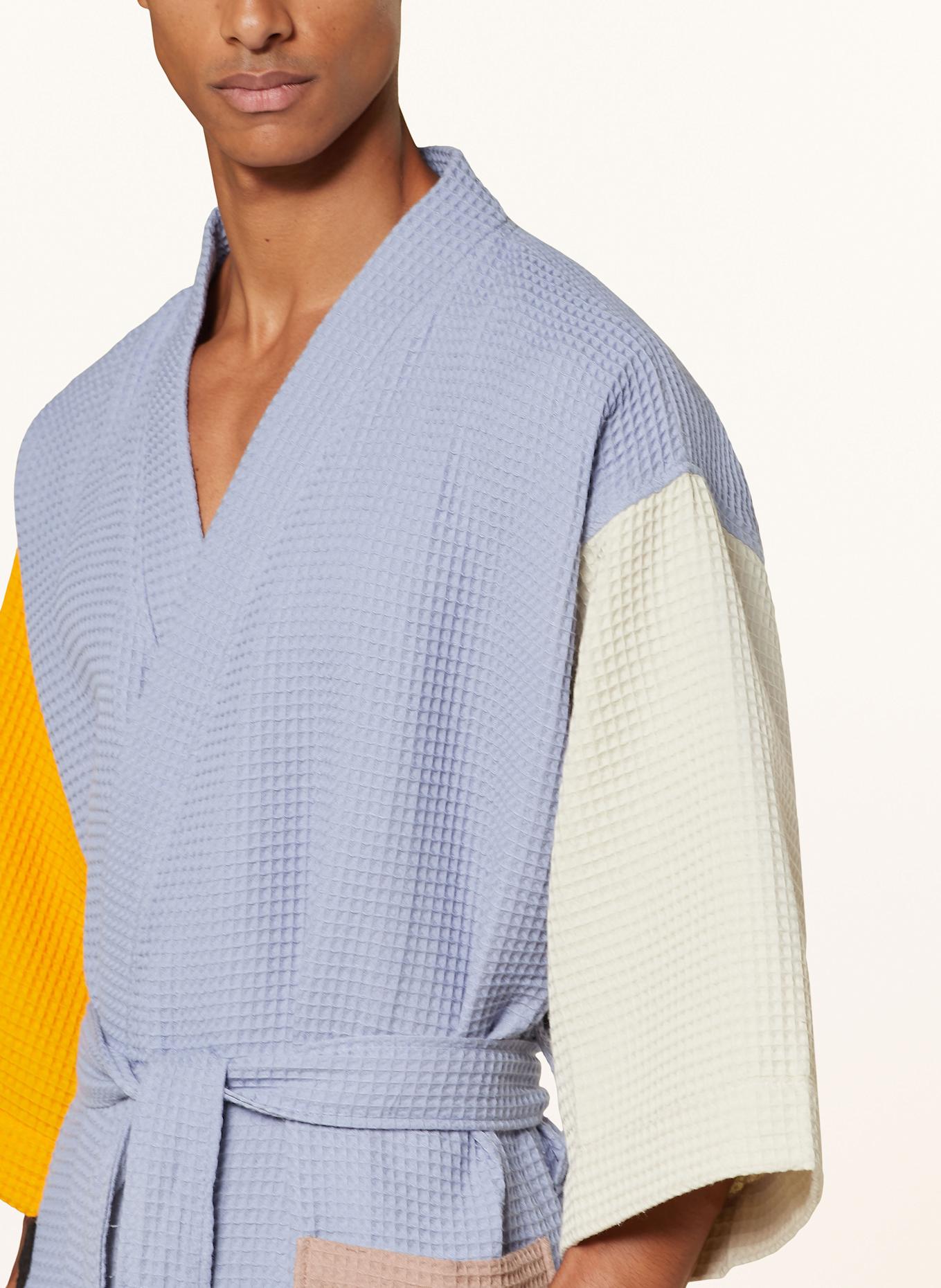 HAY Unisex-Kimono WAFFLE: HELLBLAU / ORANGE / CREME