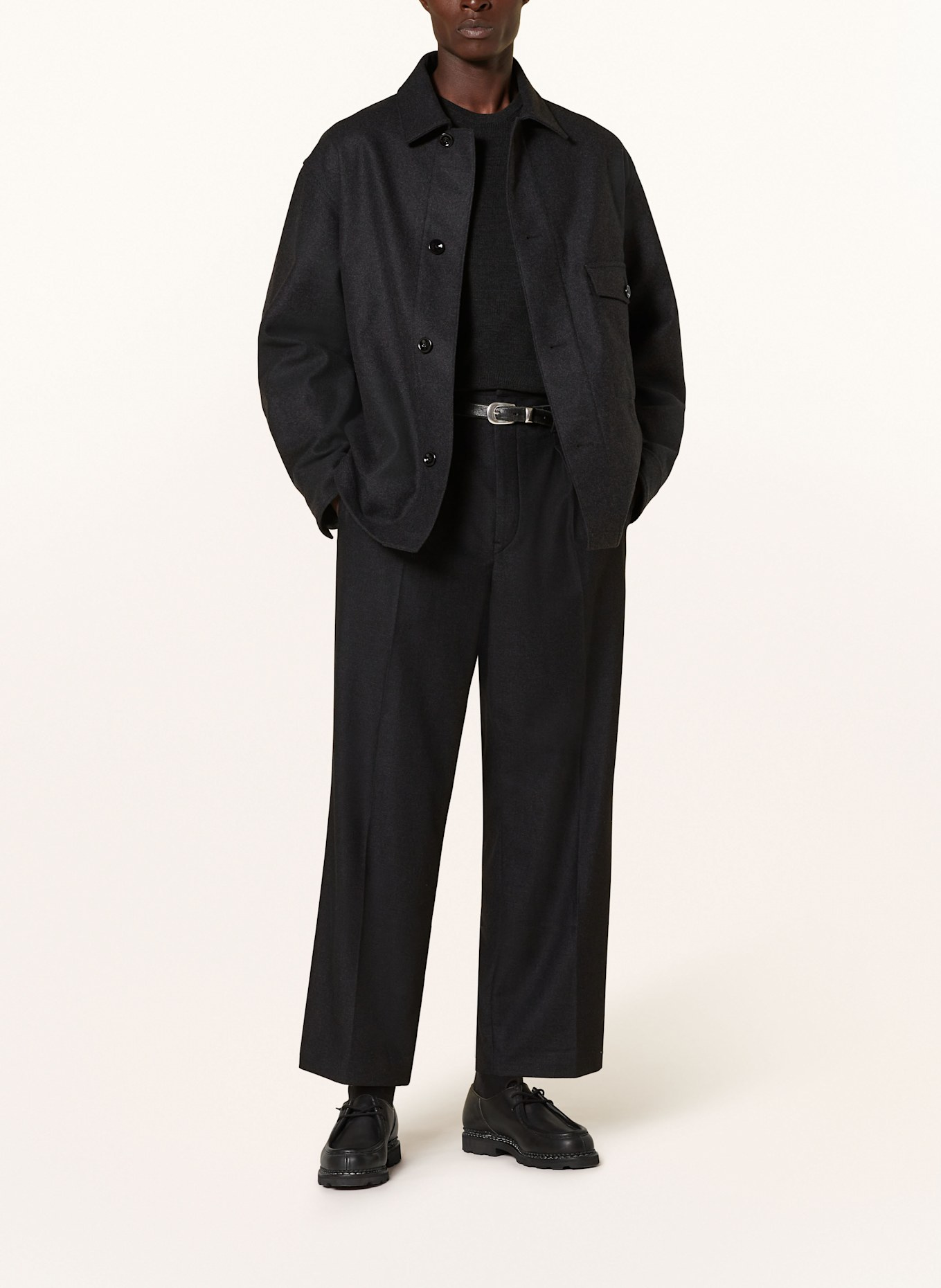 LEMAIRE Regular fit trousers with cashmere, Color: DARK GRAY (Image 2)