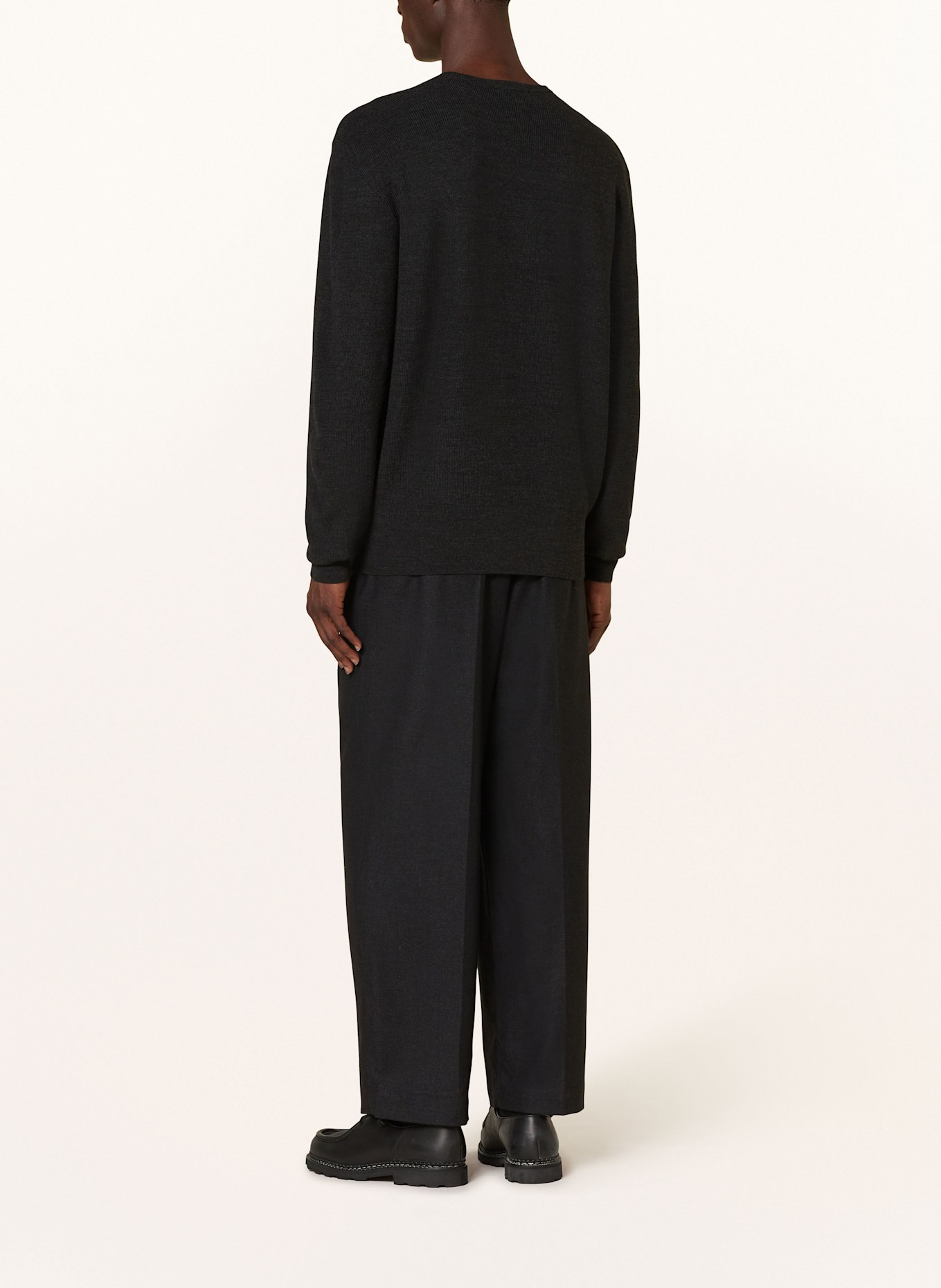 LEMAIRE Regular fit trousers with cashmere, Color: DARK GRAY (Image 3)