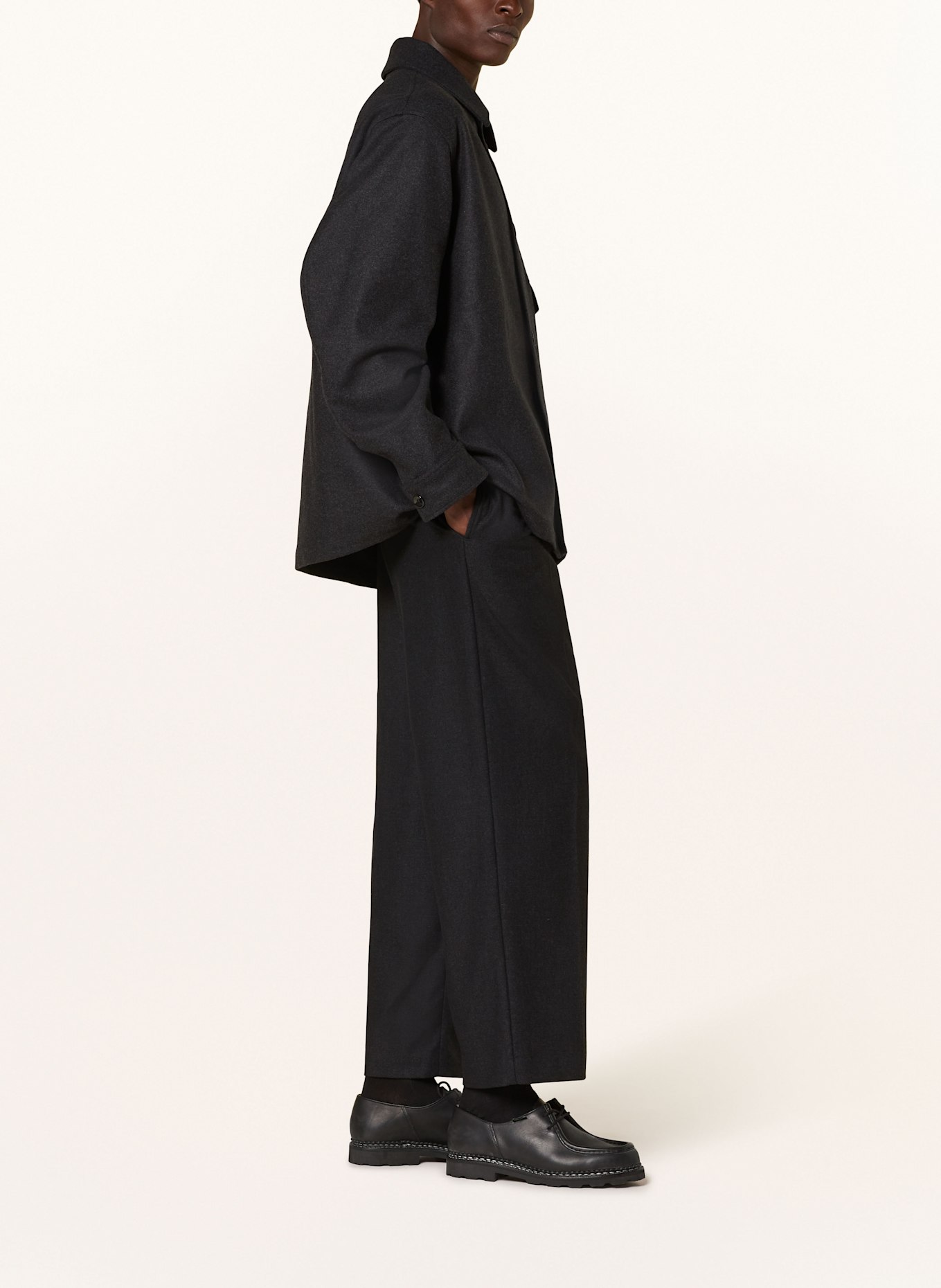 LEMAIRE Regular fit trousers with cashmere, Color: DARK GRAY (Image 4)