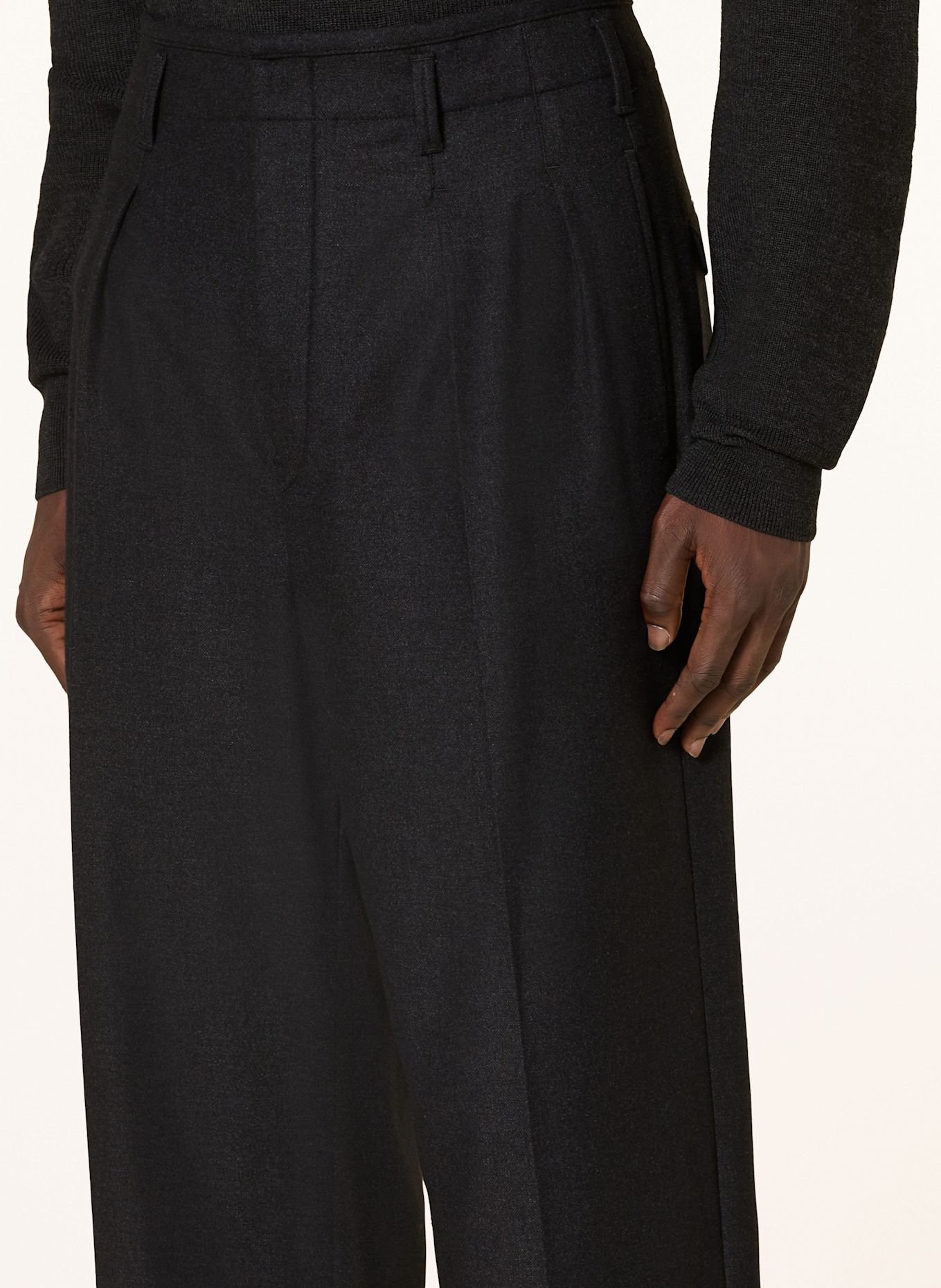 LEMAIRE Regular fit trousers with cashmere, Color: DARK GRAY (Image 5)