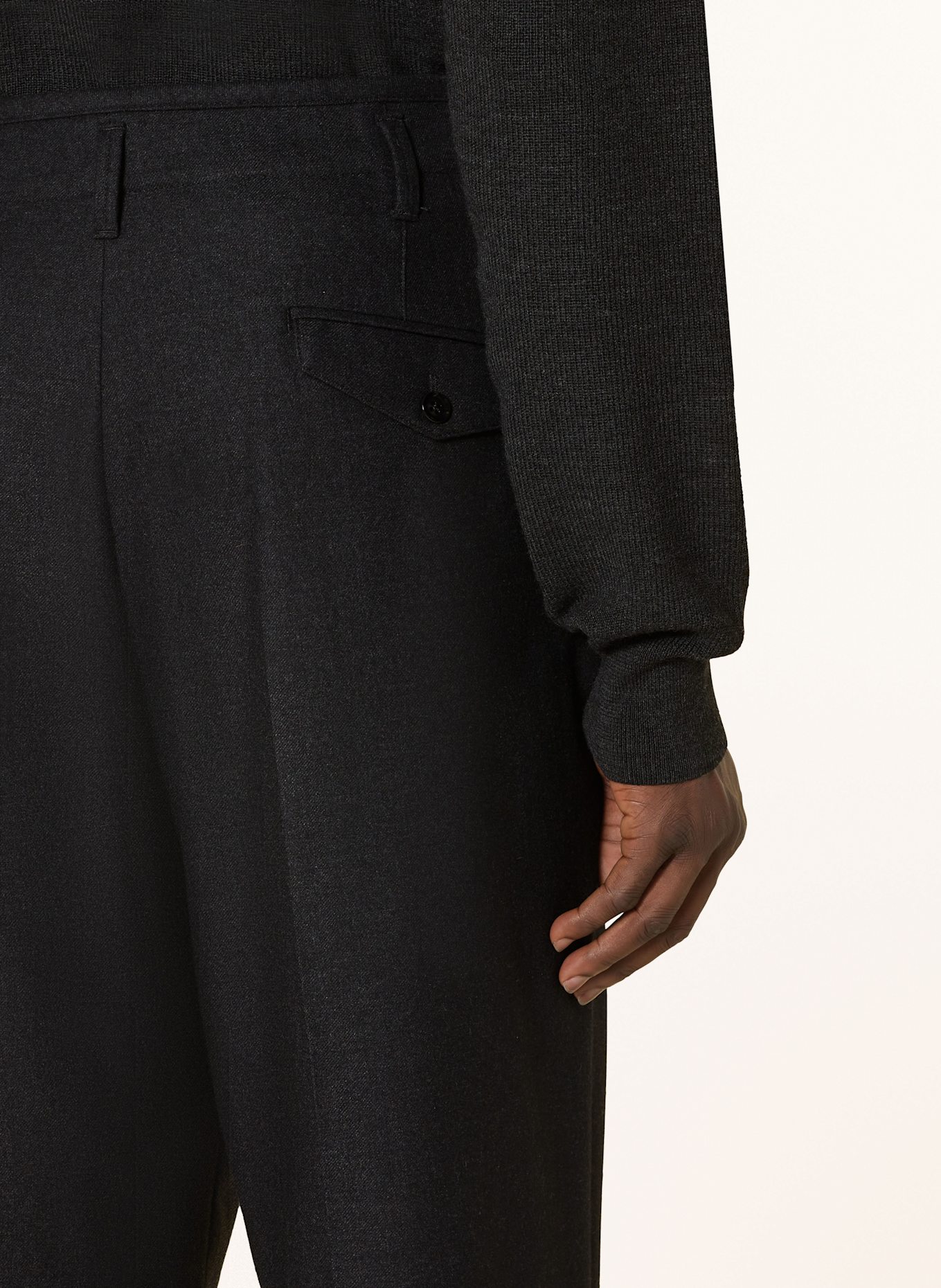 LEMAIRE Regular fit trousers with cashmere, Color: DARK GRAY (Image 6)