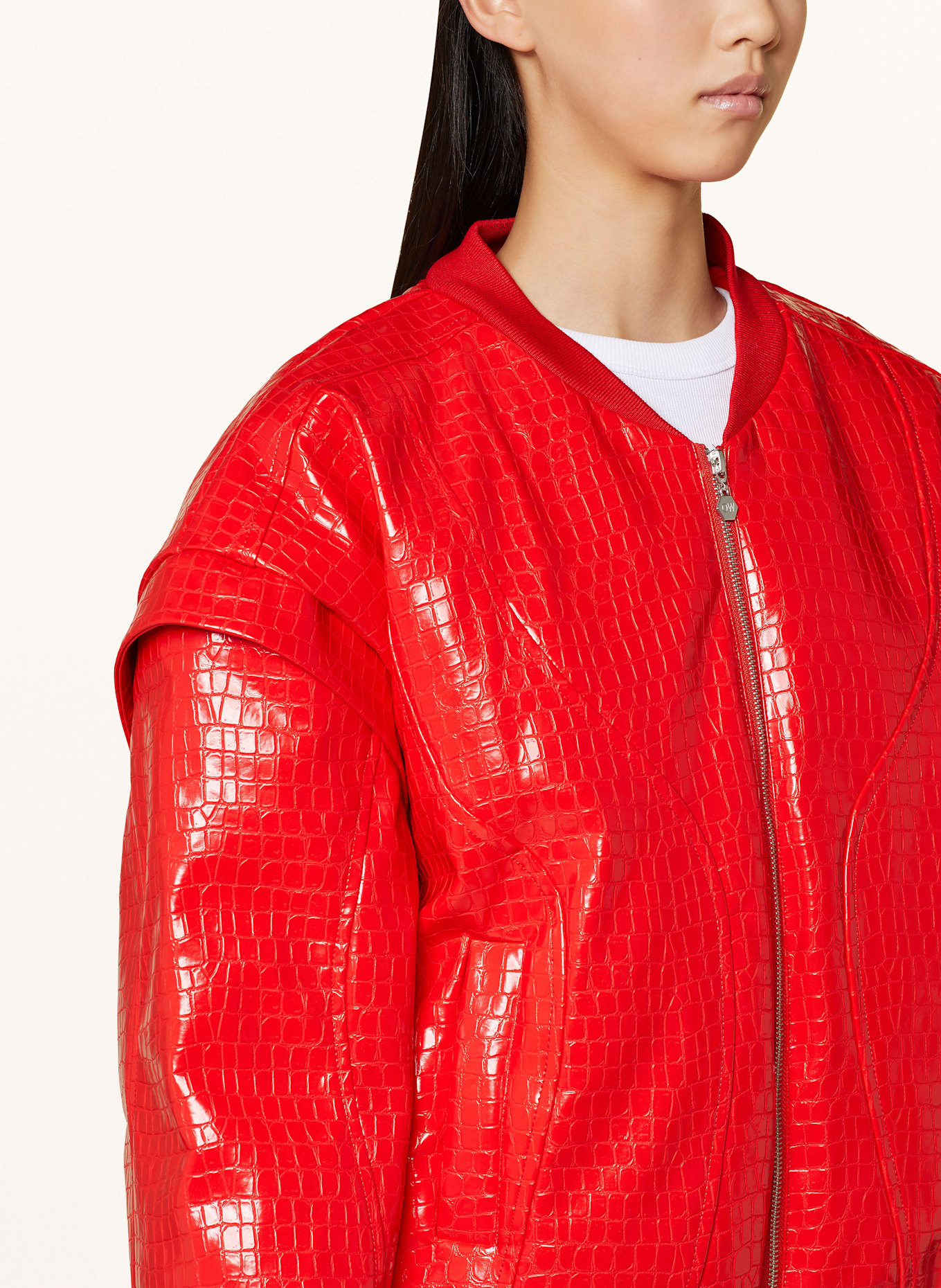 Adidas red leather jacket online