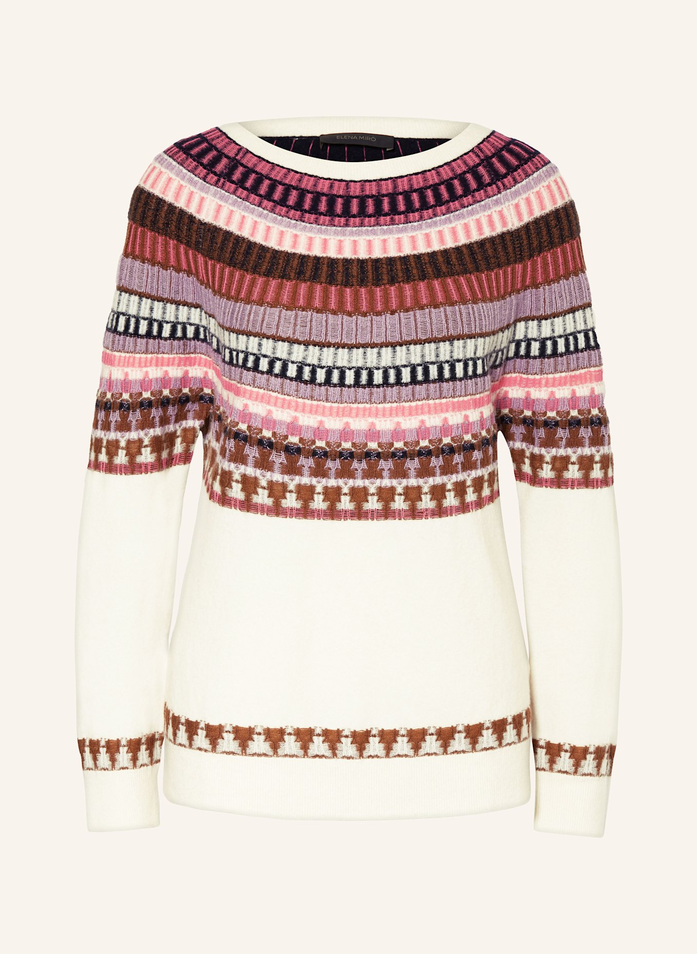 ELENA MIRO Pullover: PINK/ LILA/ CREME