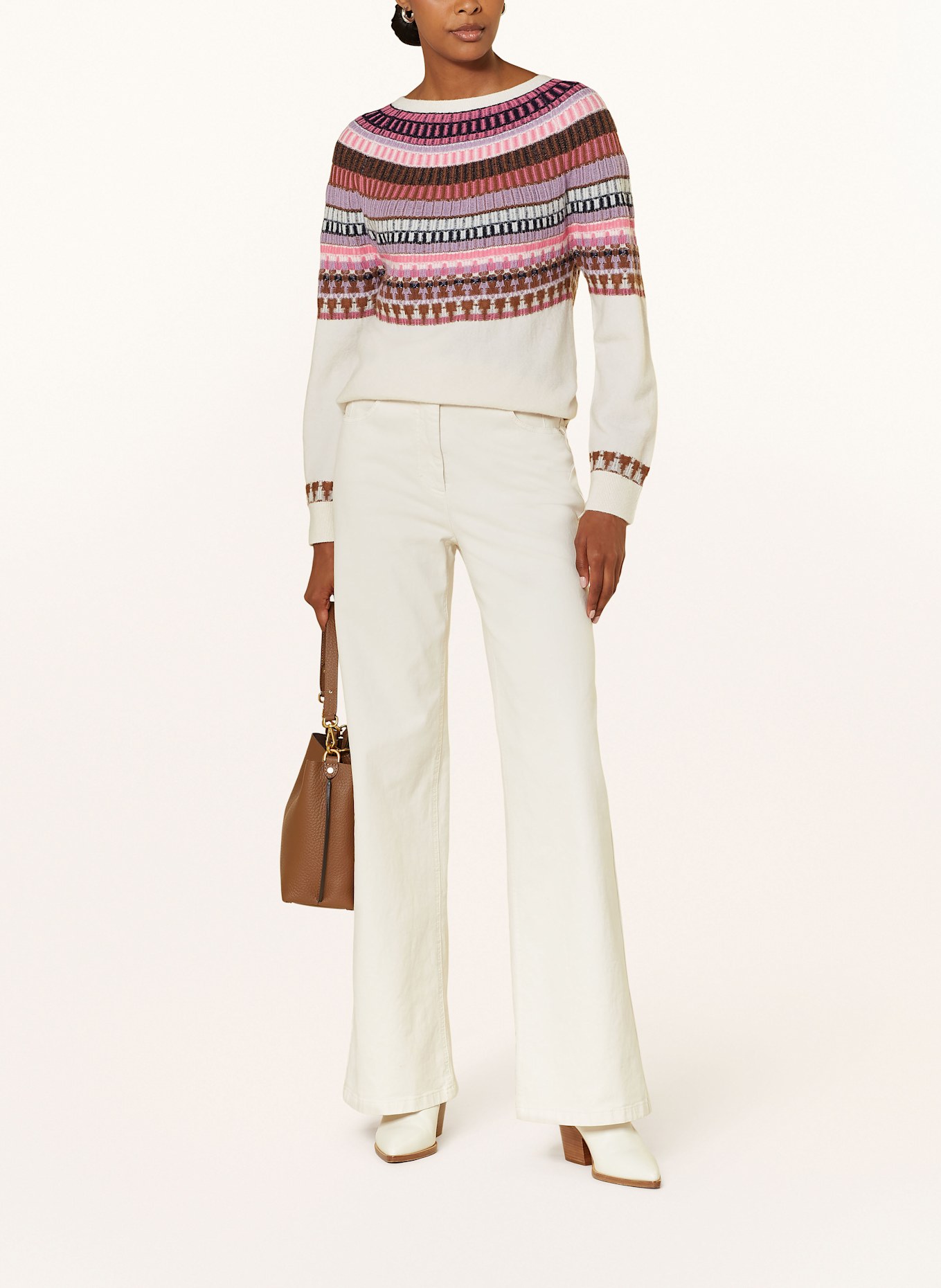 ELENA MIRO Pullover: PINK/ LILA/ CREME