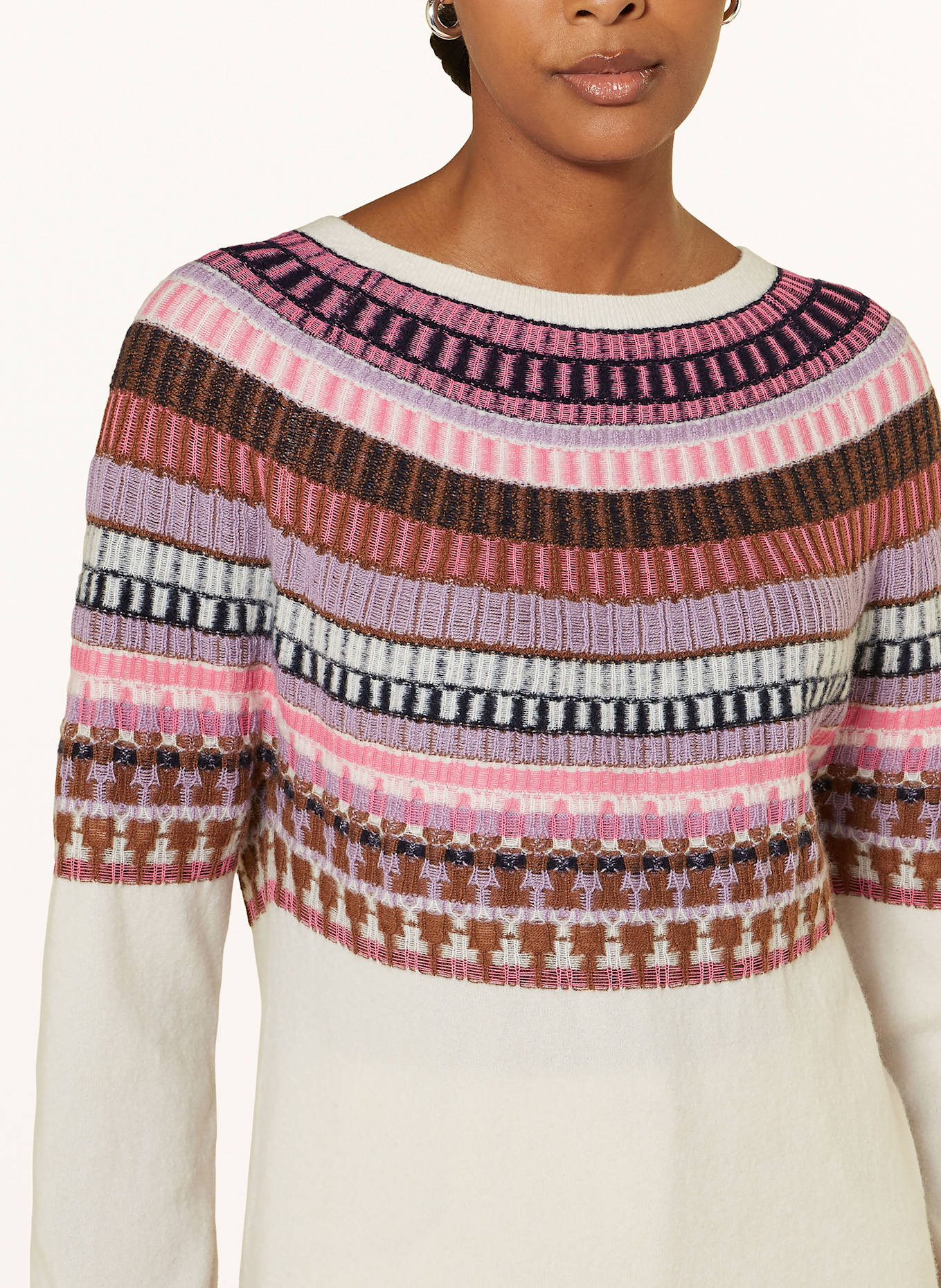 ELENA MIRO Pullover: PINK/ LILA/ CREME