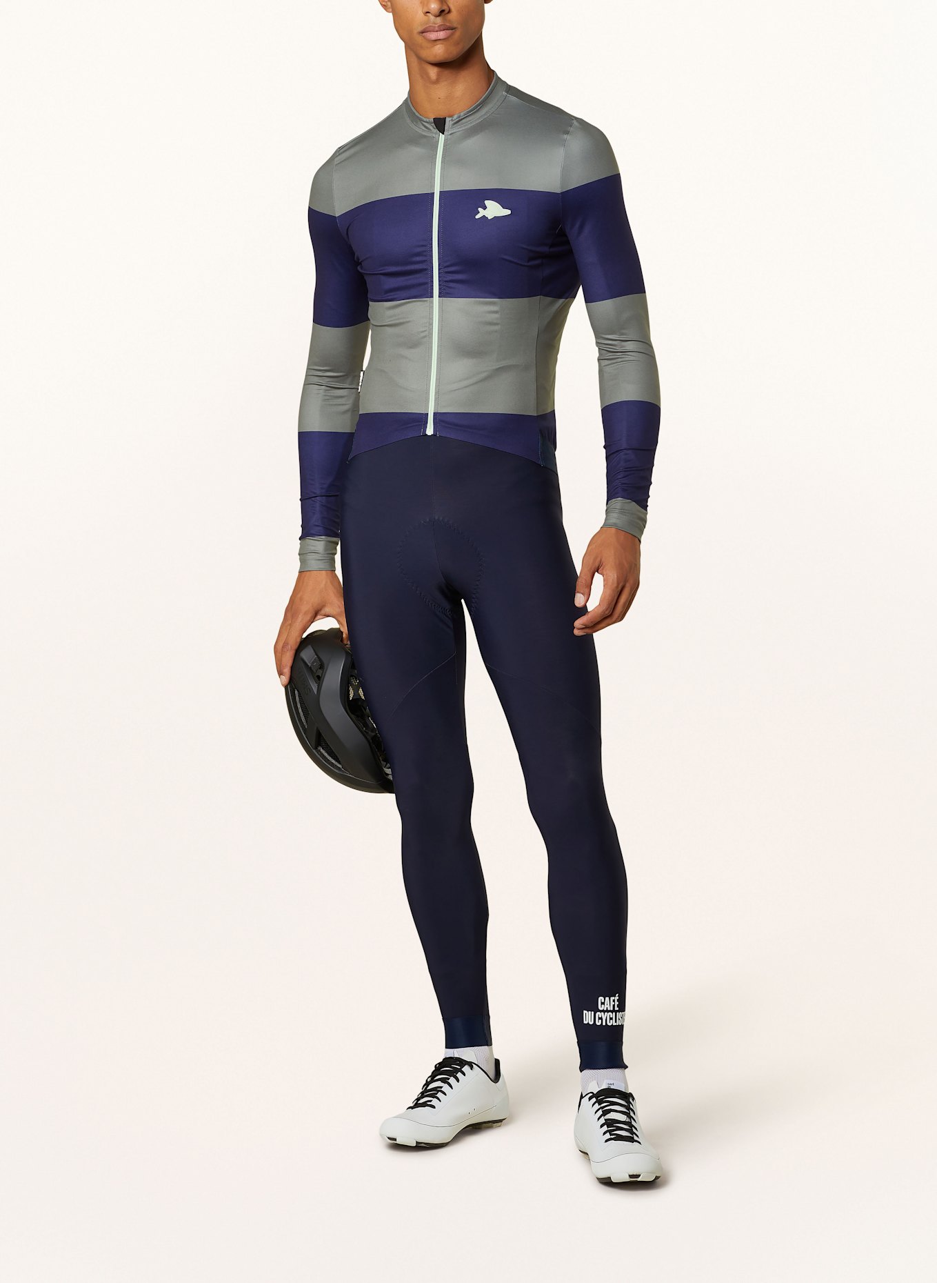 CAFÉ DU CYCLISTE Spodenki kolarskie MARIE z szelkami i wyściełaną wkładką: GRANATOWY