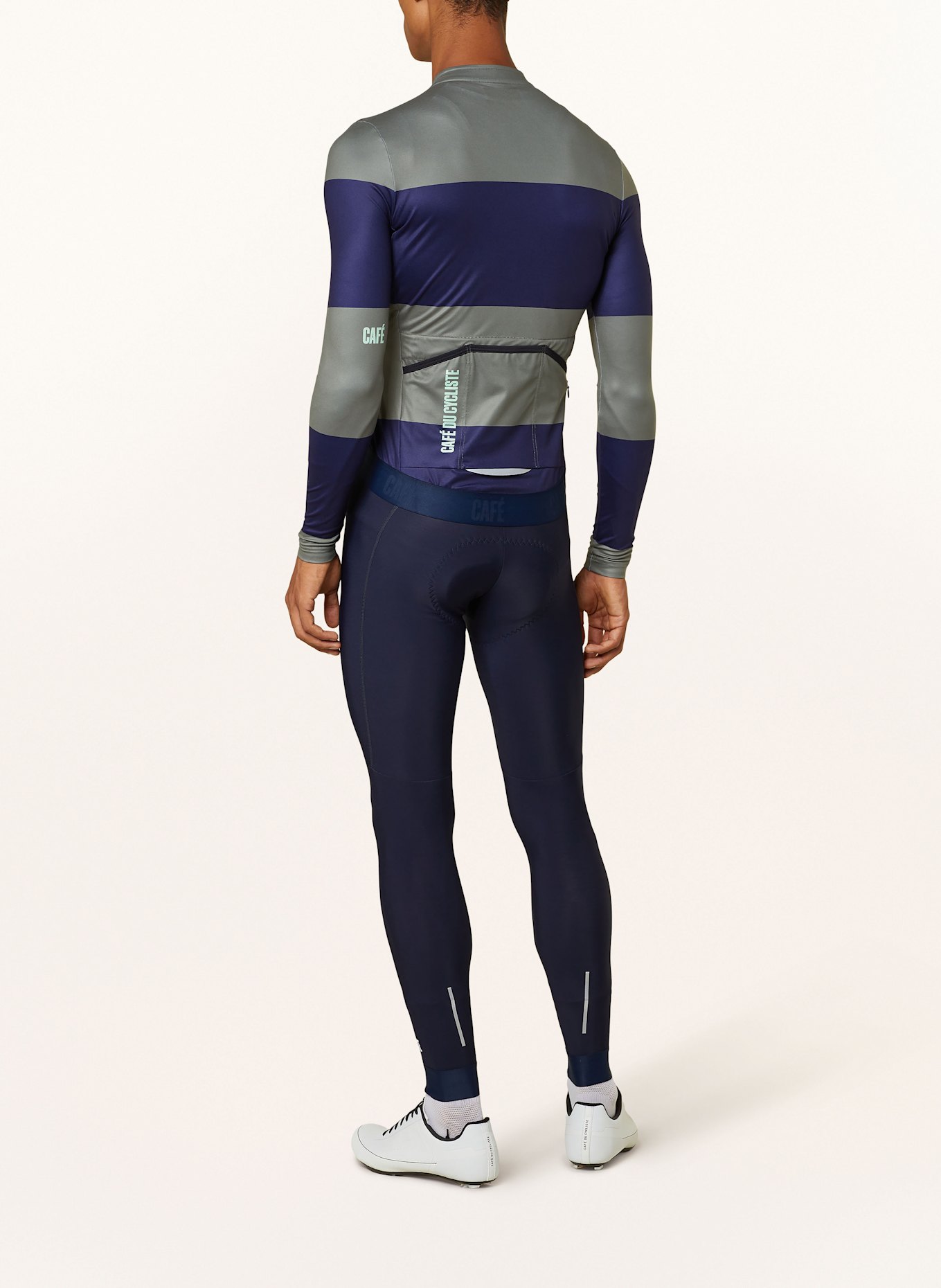 CAFÉ DU CYCLISTE Spodenki kolarskie MARIE z szelkami i wyściełaną wkładką: GRANATOWY