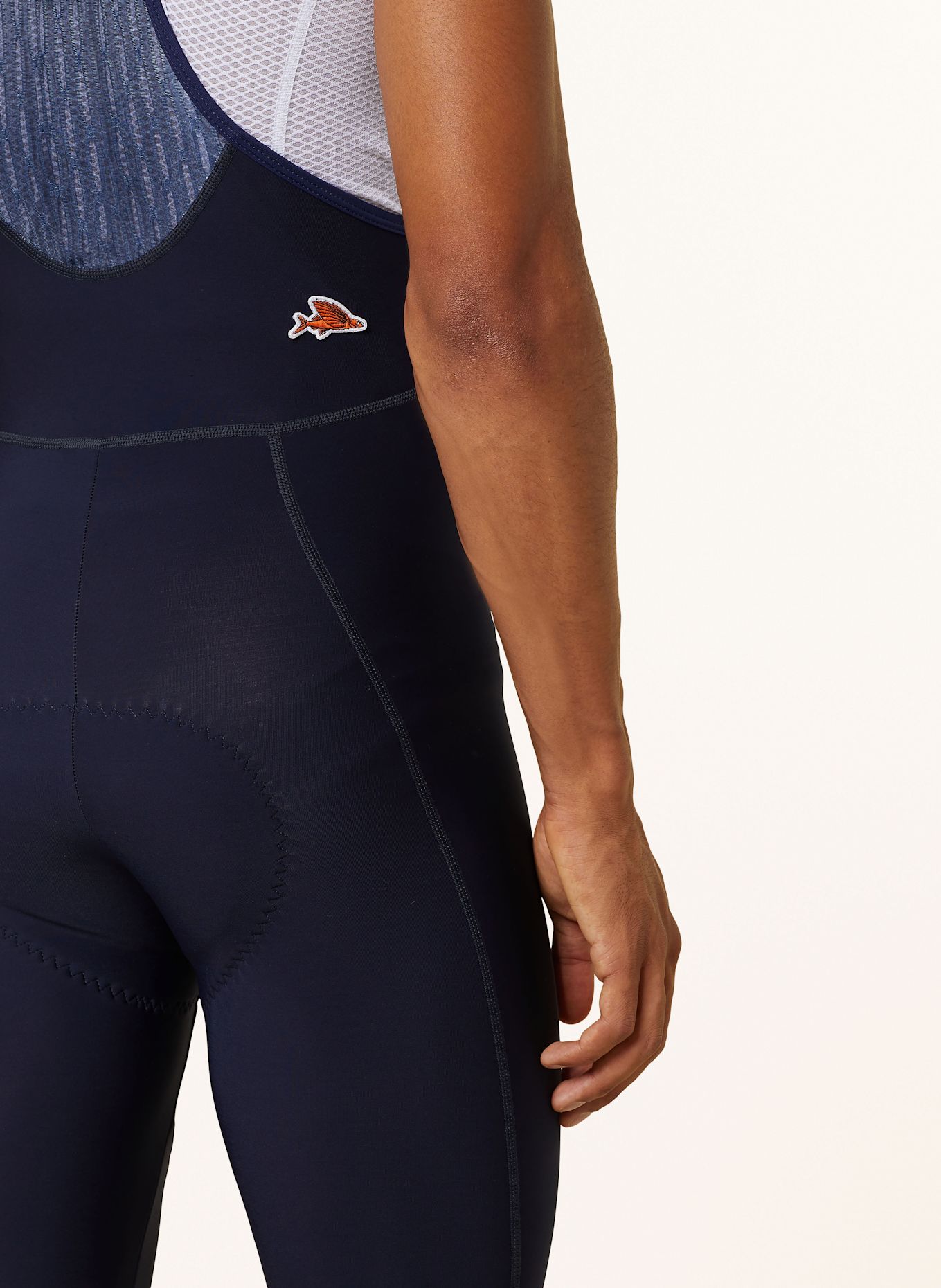 CAFÉ DU CYCLISTE Spodenki kolarskie MARIE z szelkami i wyściełaną wkładką: GRANATOWY