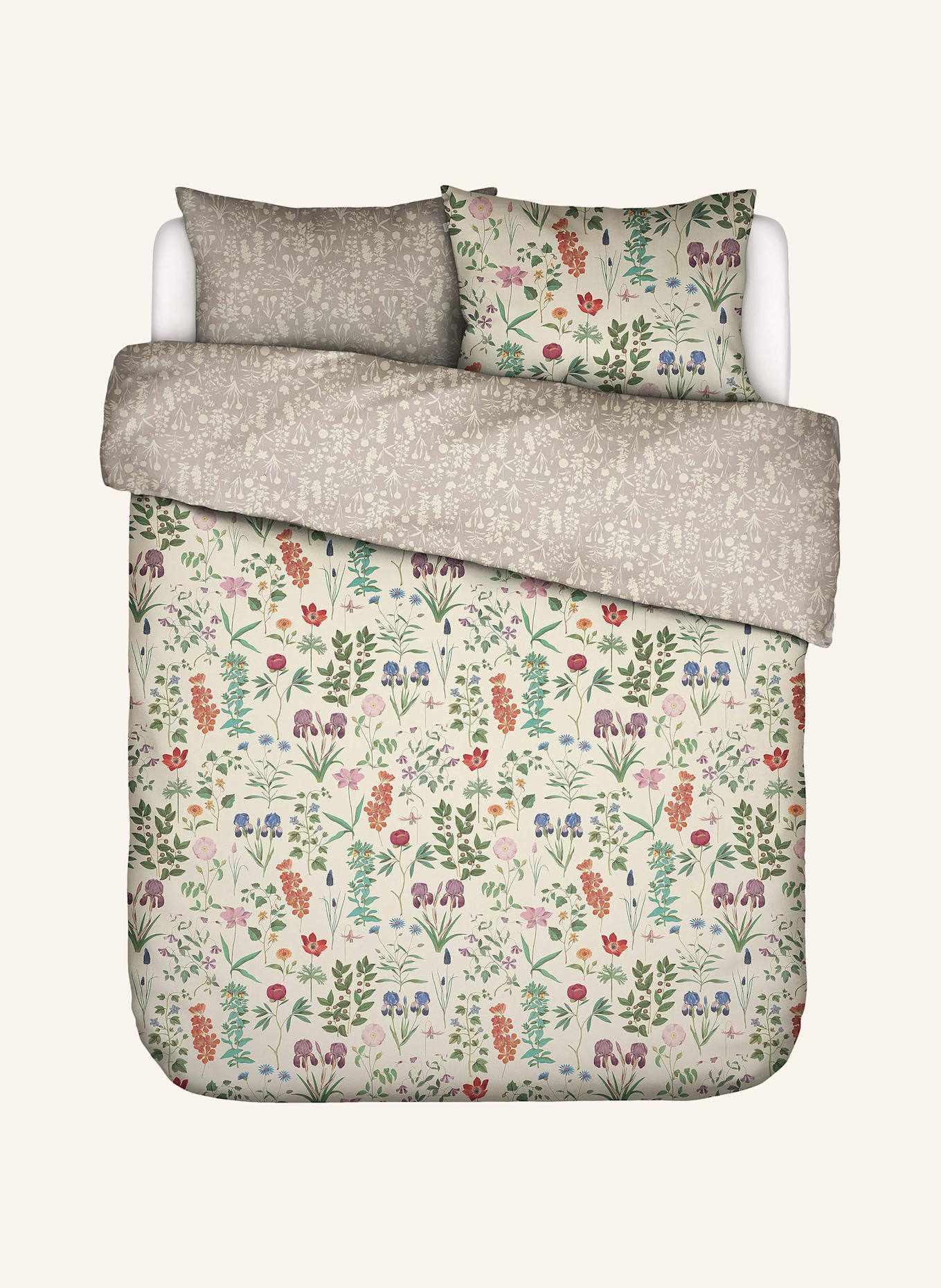 ESSENZA Bettwäsche MARIGOLD zum Wenden: GRÜN/ CREME/ ROSA