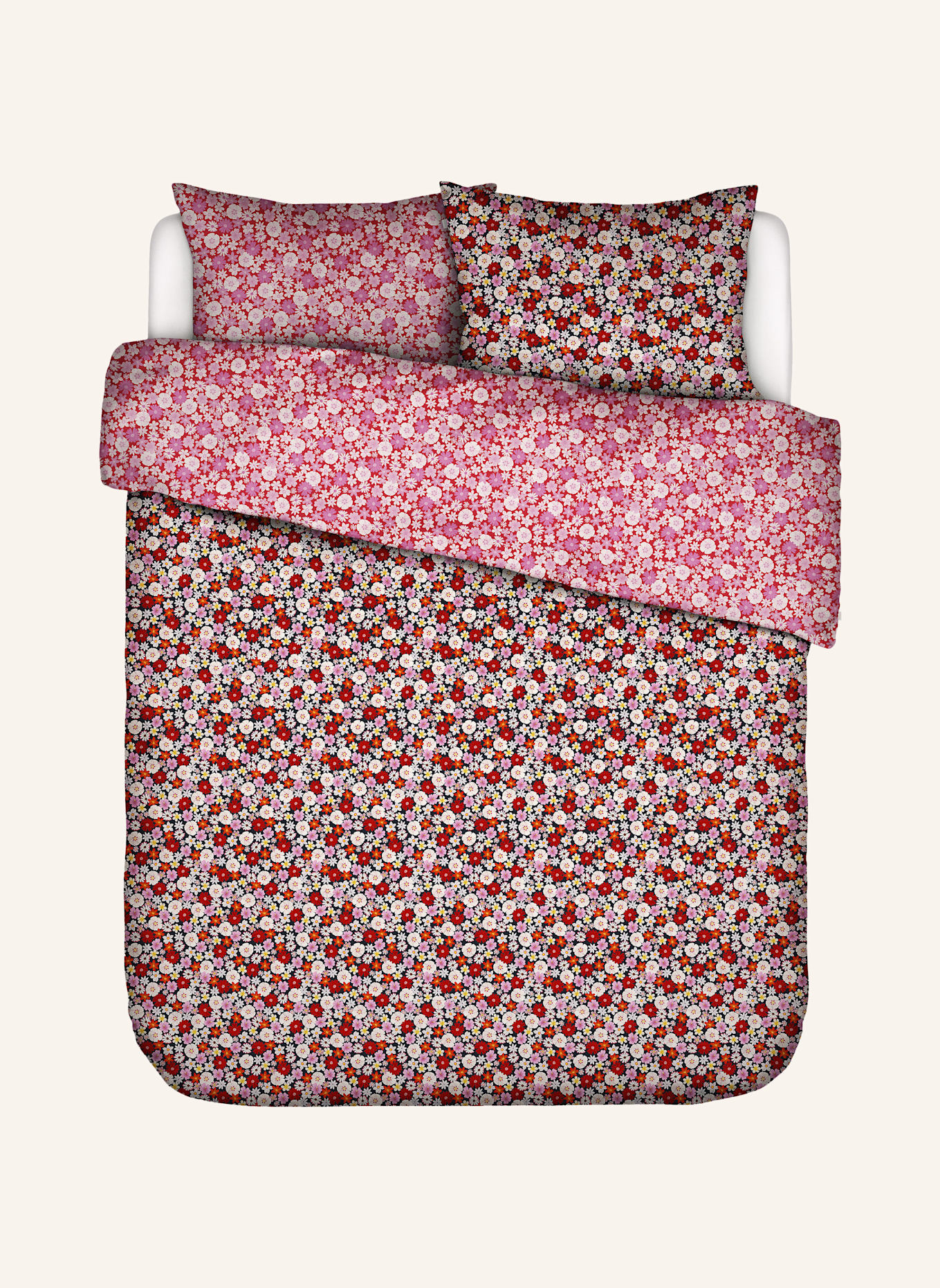 ESSENZA & CO Bettwäsche MELLOW zum Wenden: ROSA/ DUNKELROT