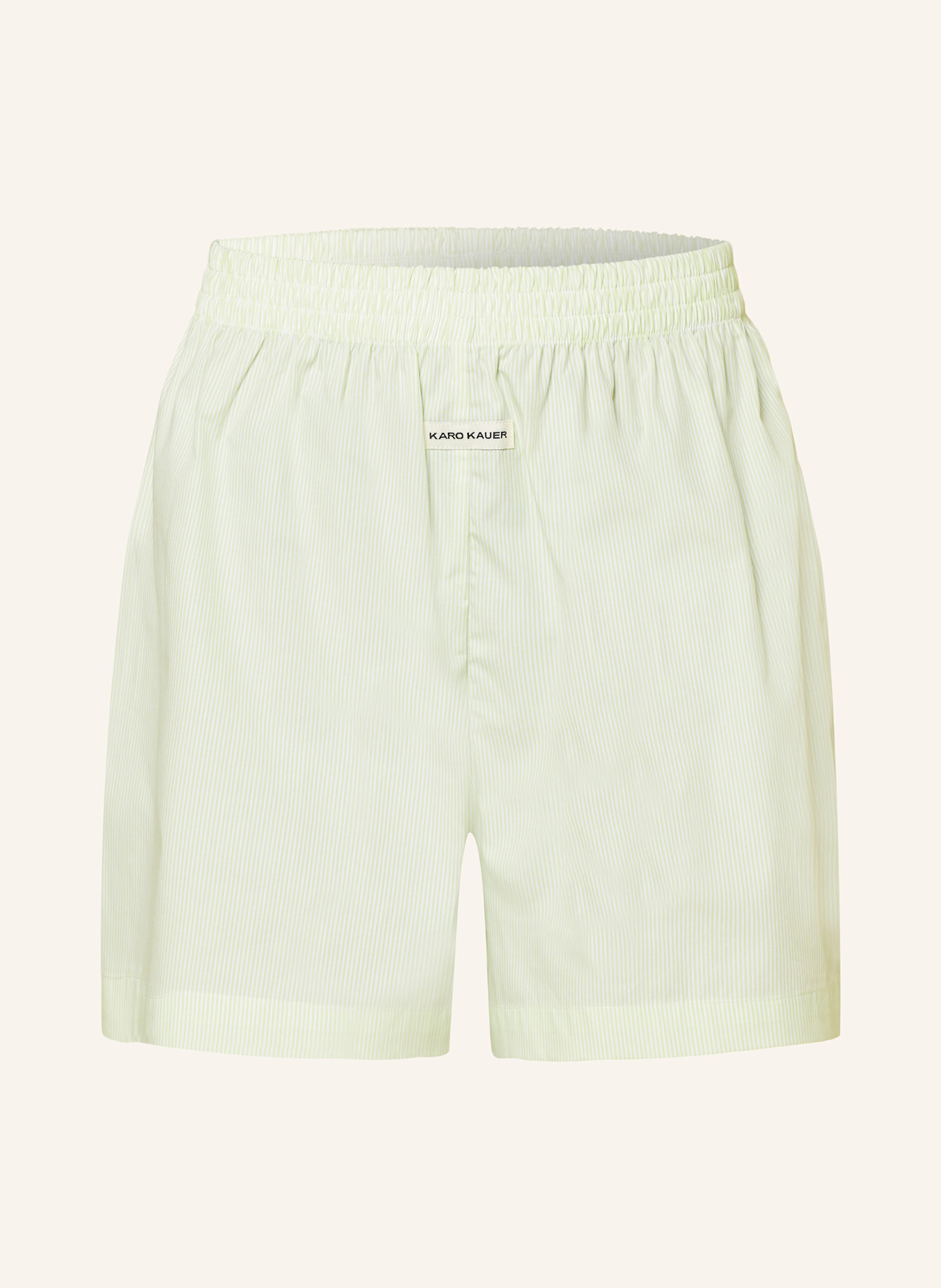 KARO KAUER Shorts, Color: LIGHT GREEN/ CREAM (Image 1)