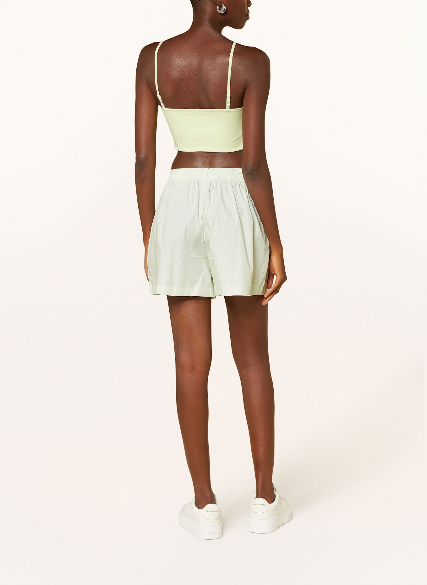 KARO KAUER Shorts, Color: LIGHT GREEN/ CREAM (Image 3)