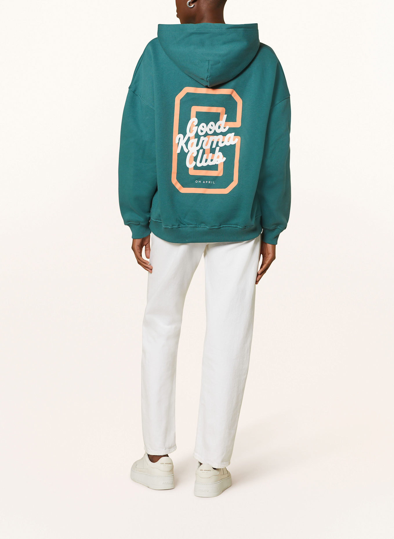 OH APRIL Bluza z kapturem oversize BOYFRIEND: PETROL