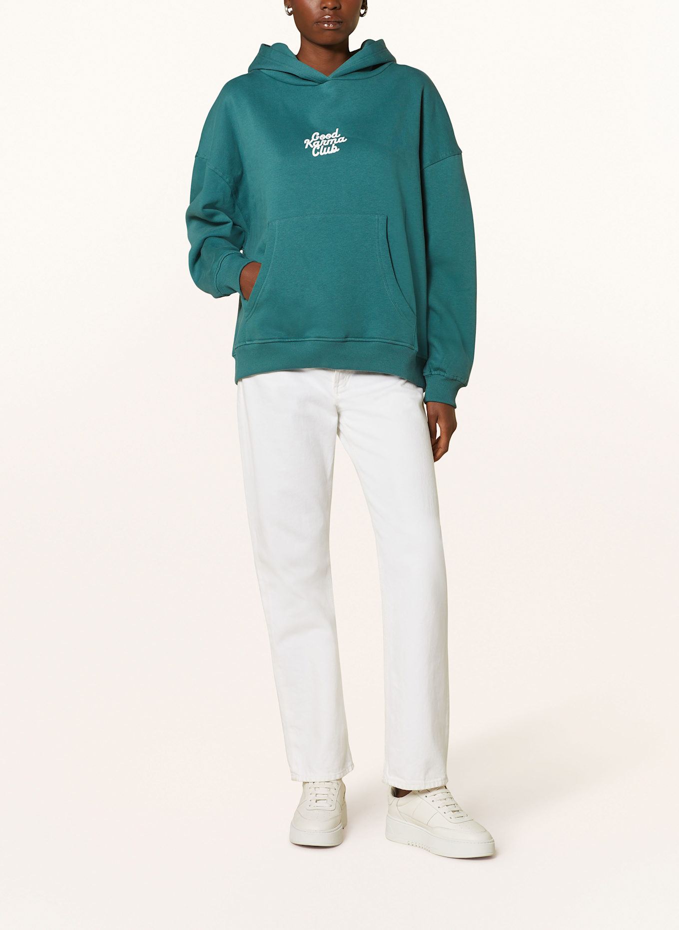 OH APRIL Bluza z kapturem oversize BOYFRIEND: PETROL