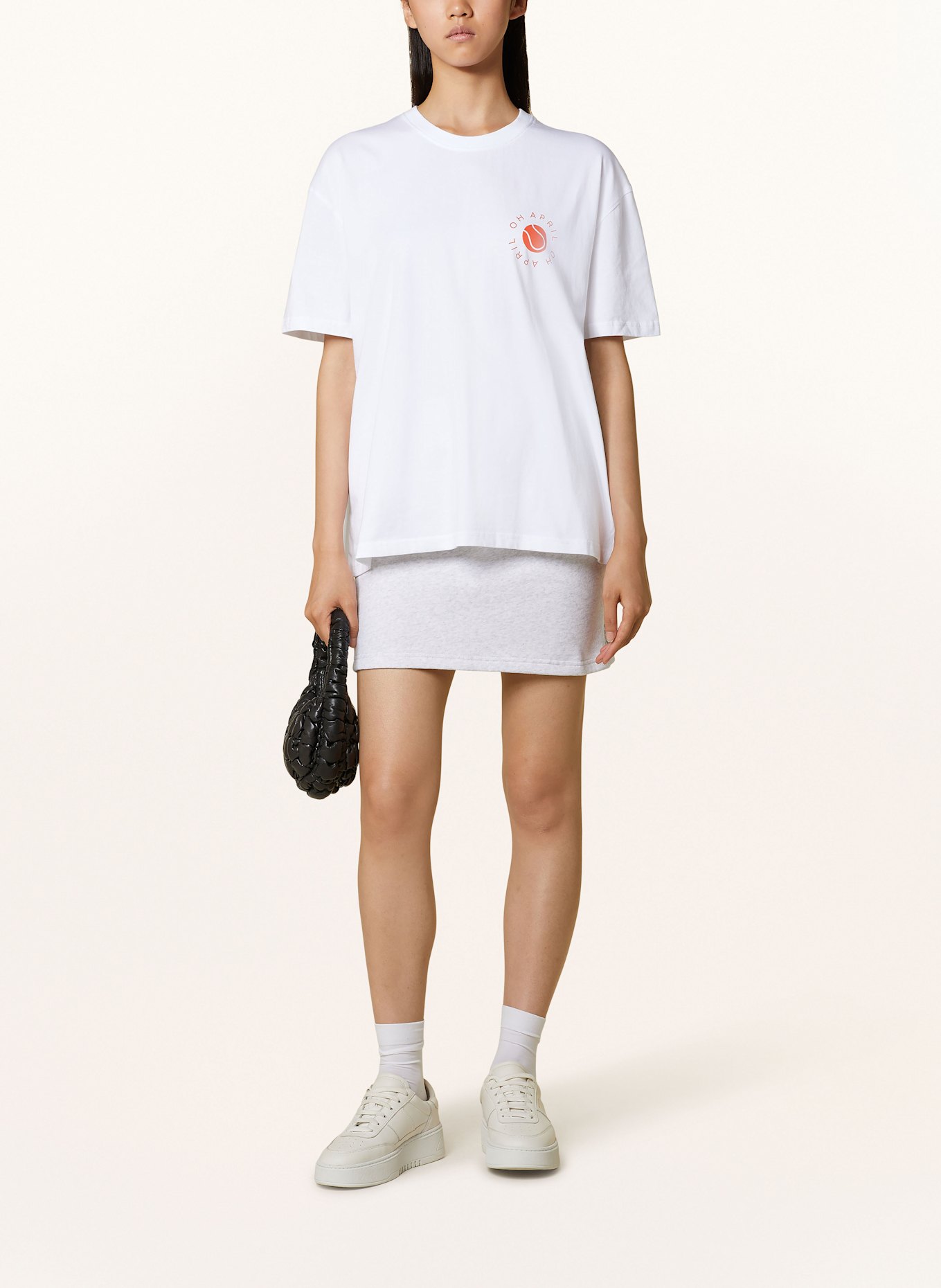 OH APRIL T-shirt BOYFRIEND, Color: WHITE/ ORANGE (Image 2)