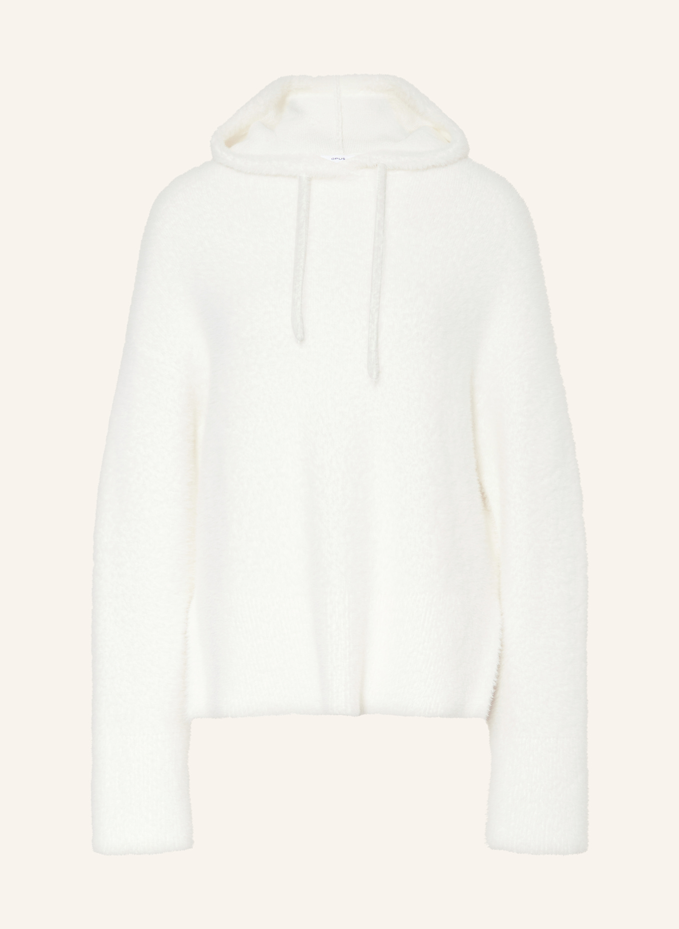 White knitted hoodie top